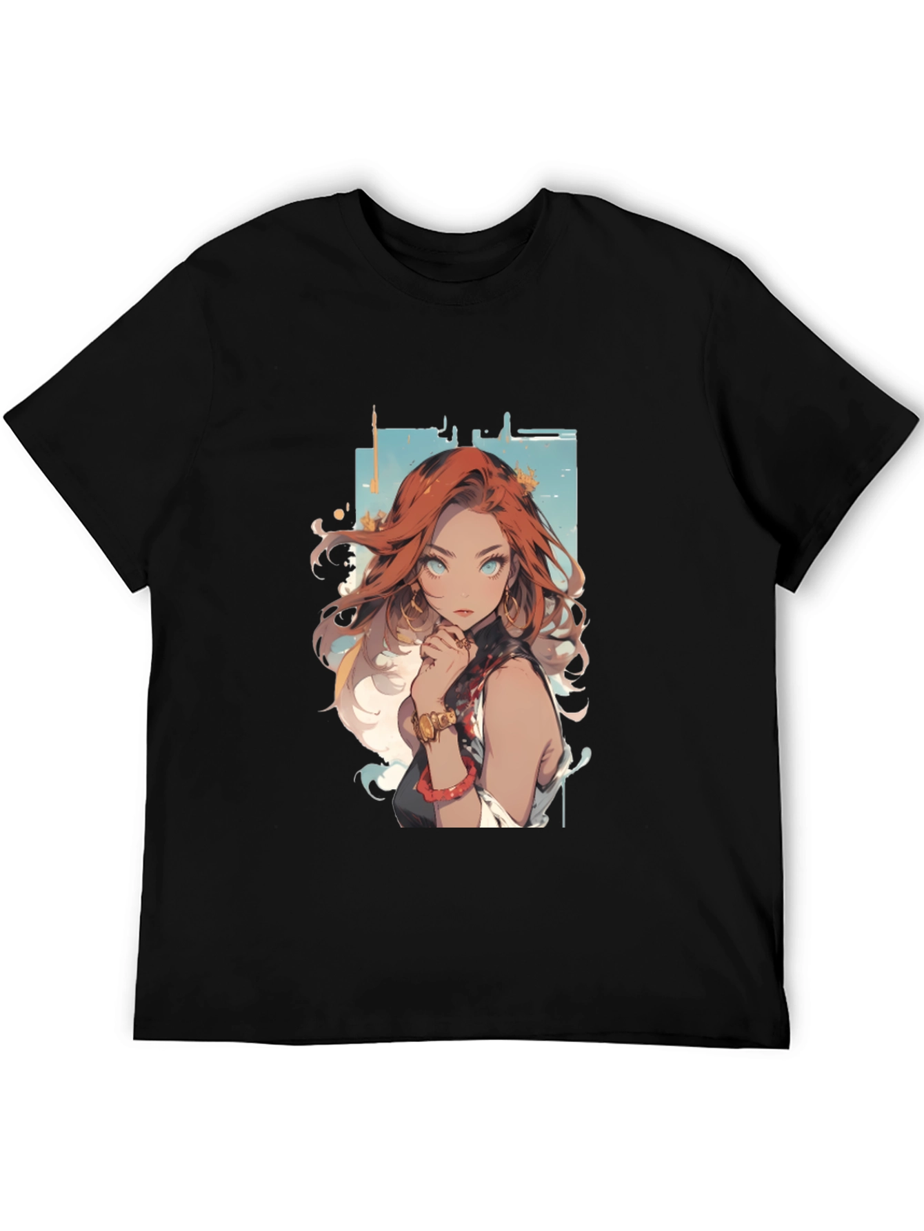 Anime Girl Graphic Tee - Black T-Shirt
