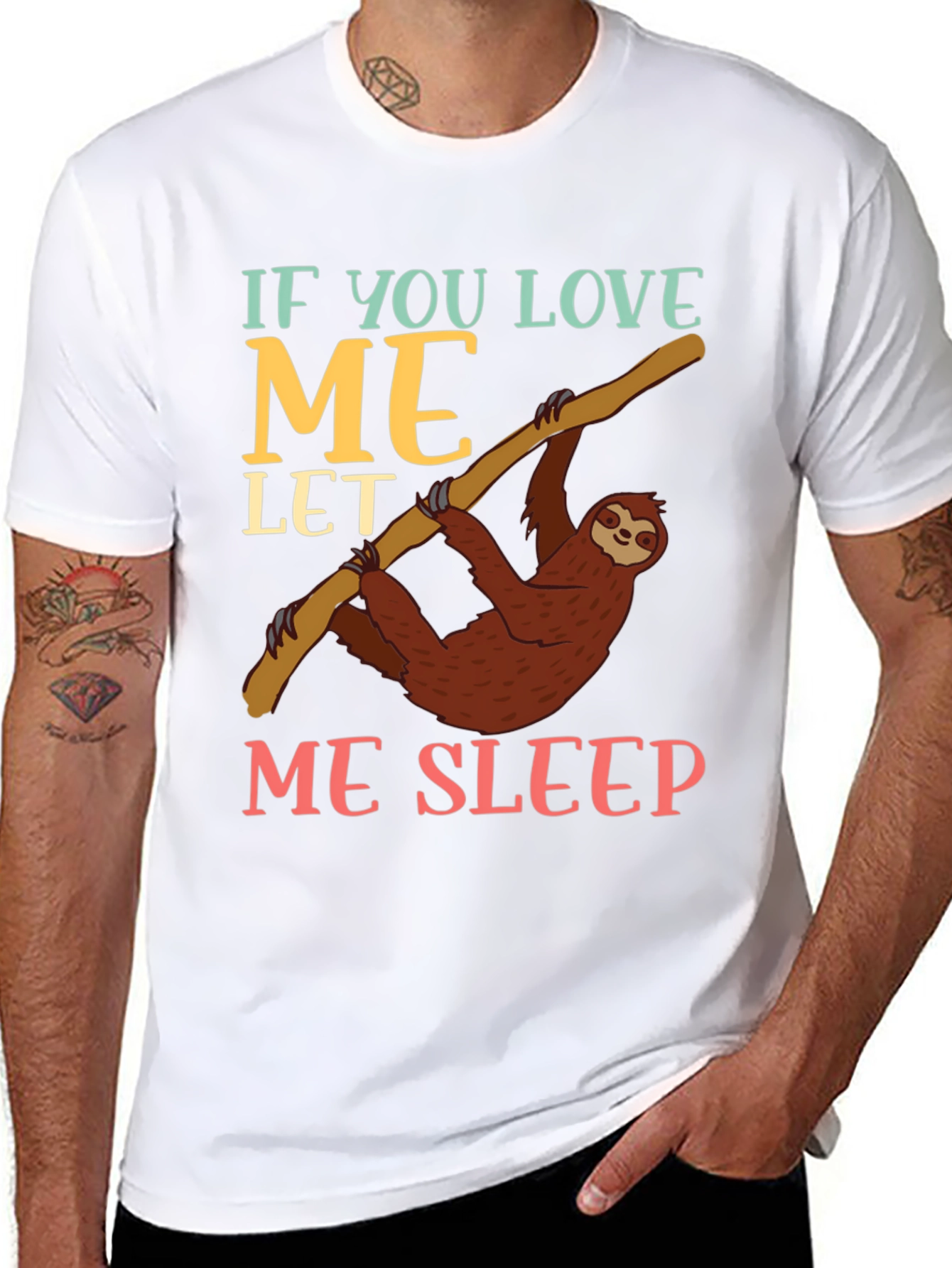 Funny Sloth Let Me Sleep Graphic T-Shirt