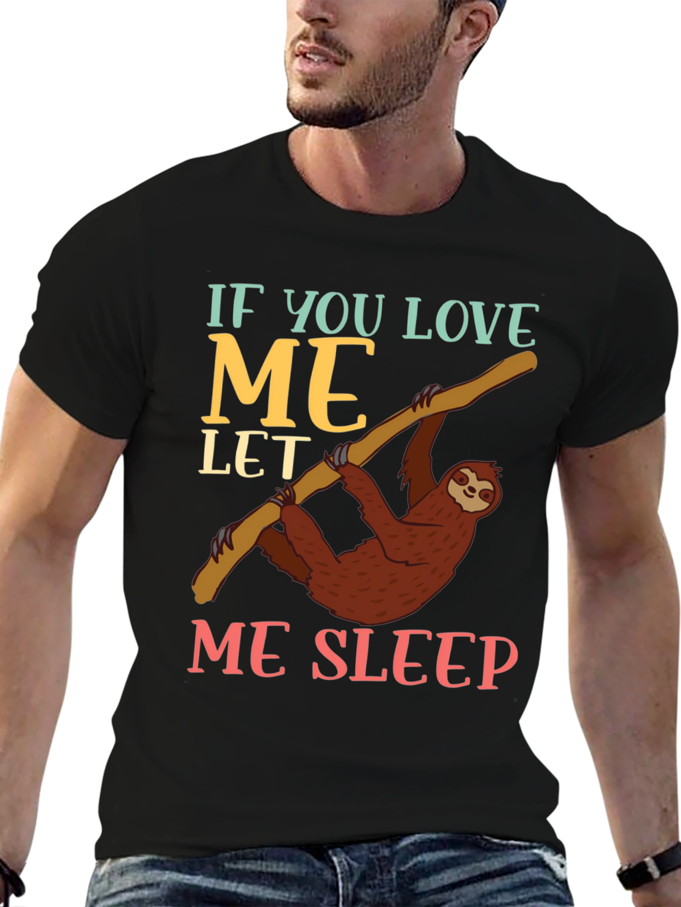 Funny Sloth Let Me Sleep Graphic T-Shirt