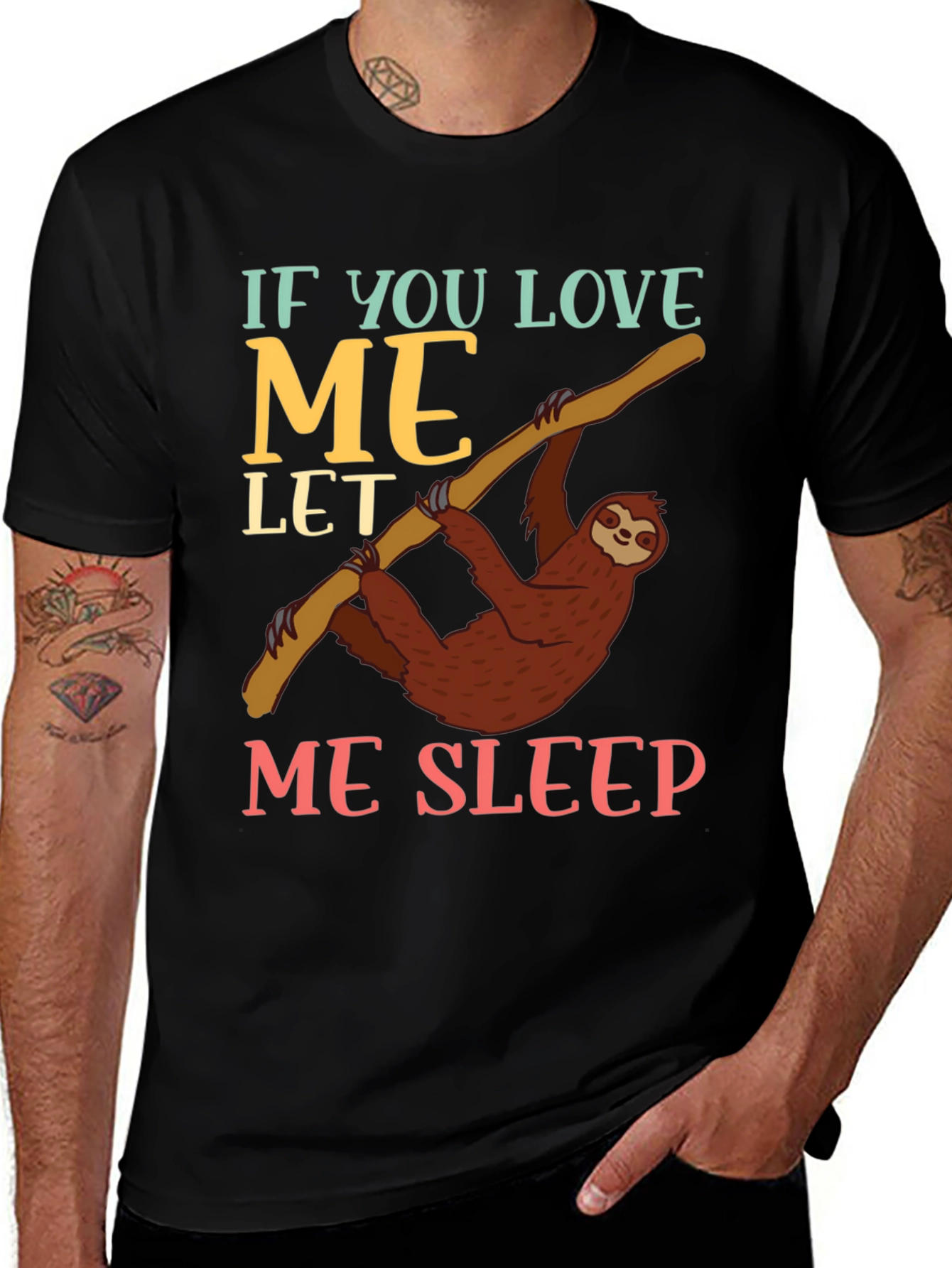 Funny Sloth Let Me Sleep Graphic T-Shirt