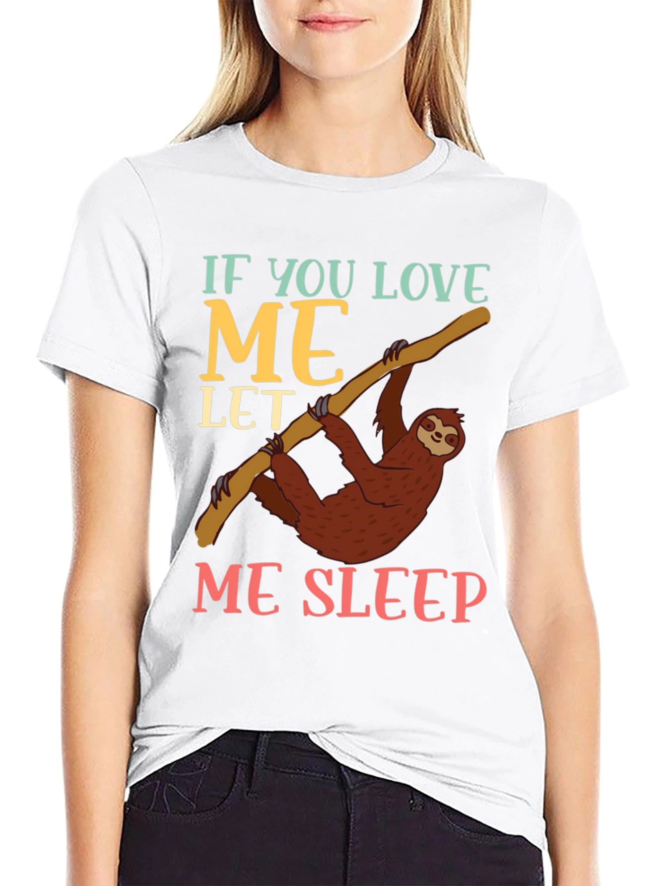 Funny Sloth Let Me Sleep Graphic T-Shirt