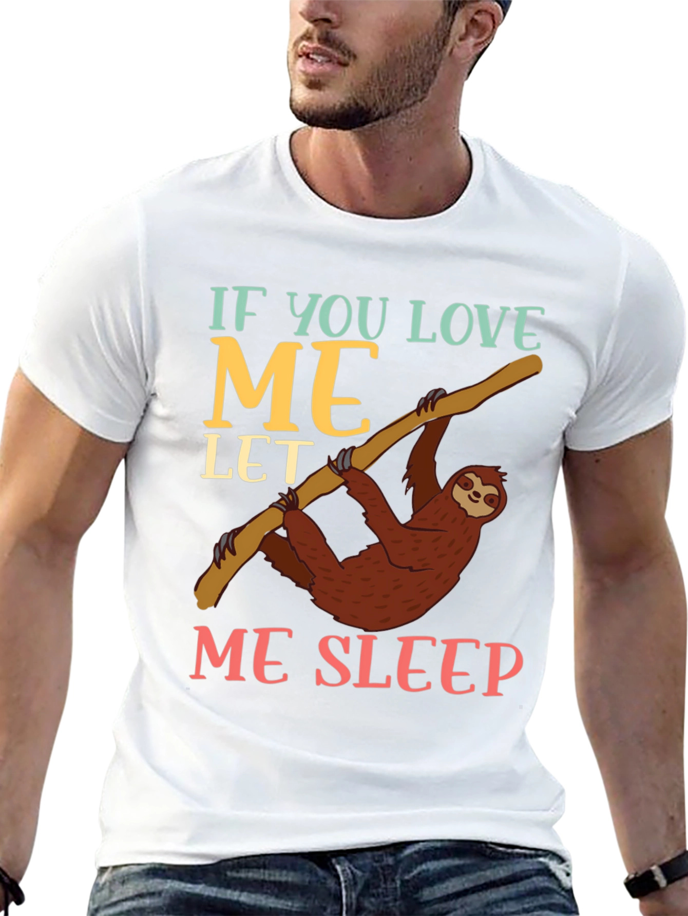 Funny Sloth Let Me Sleep Graphic T-Shirt