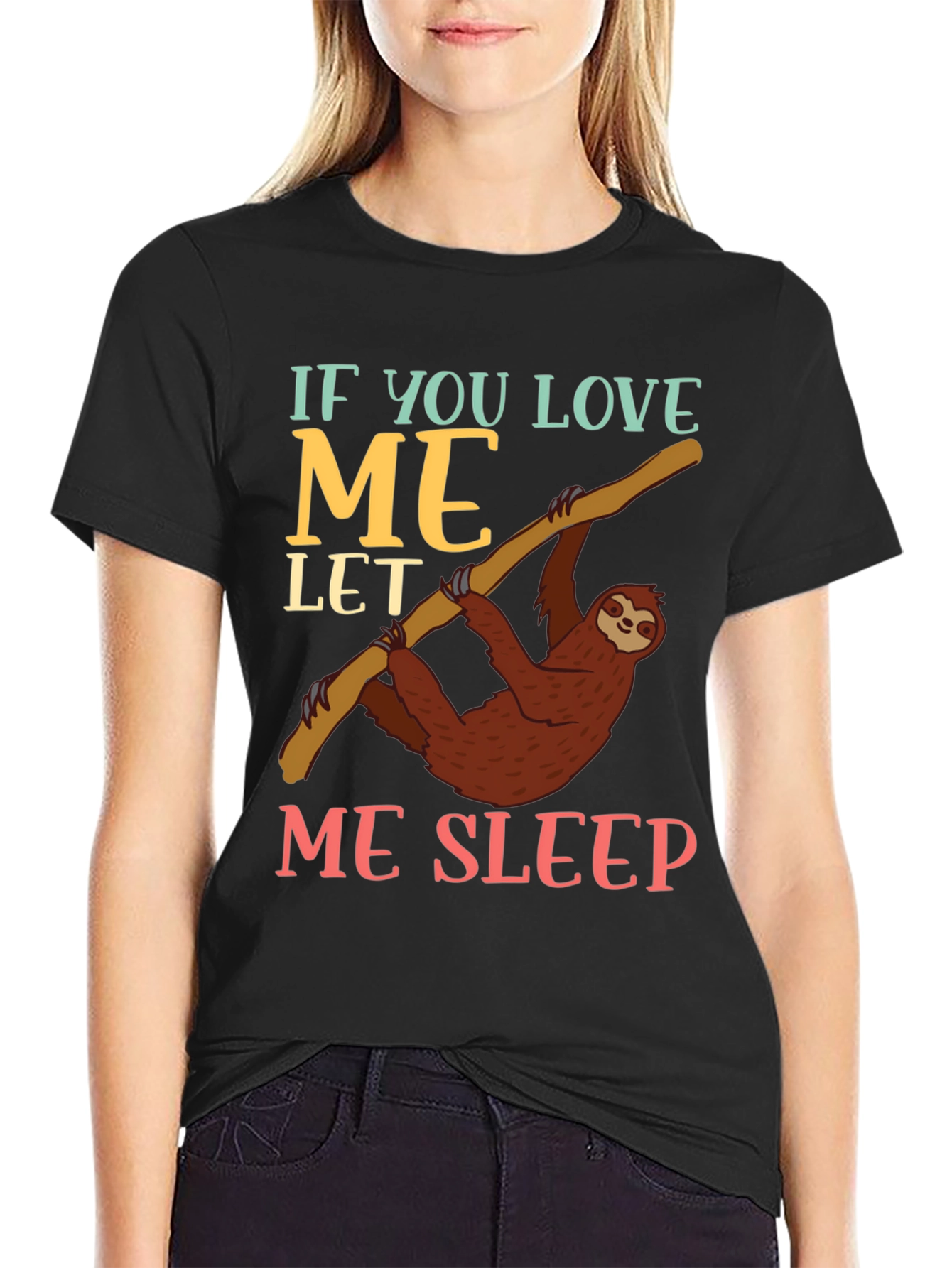 Funny Sloth Let Me Sleep Graphic T-Shirt