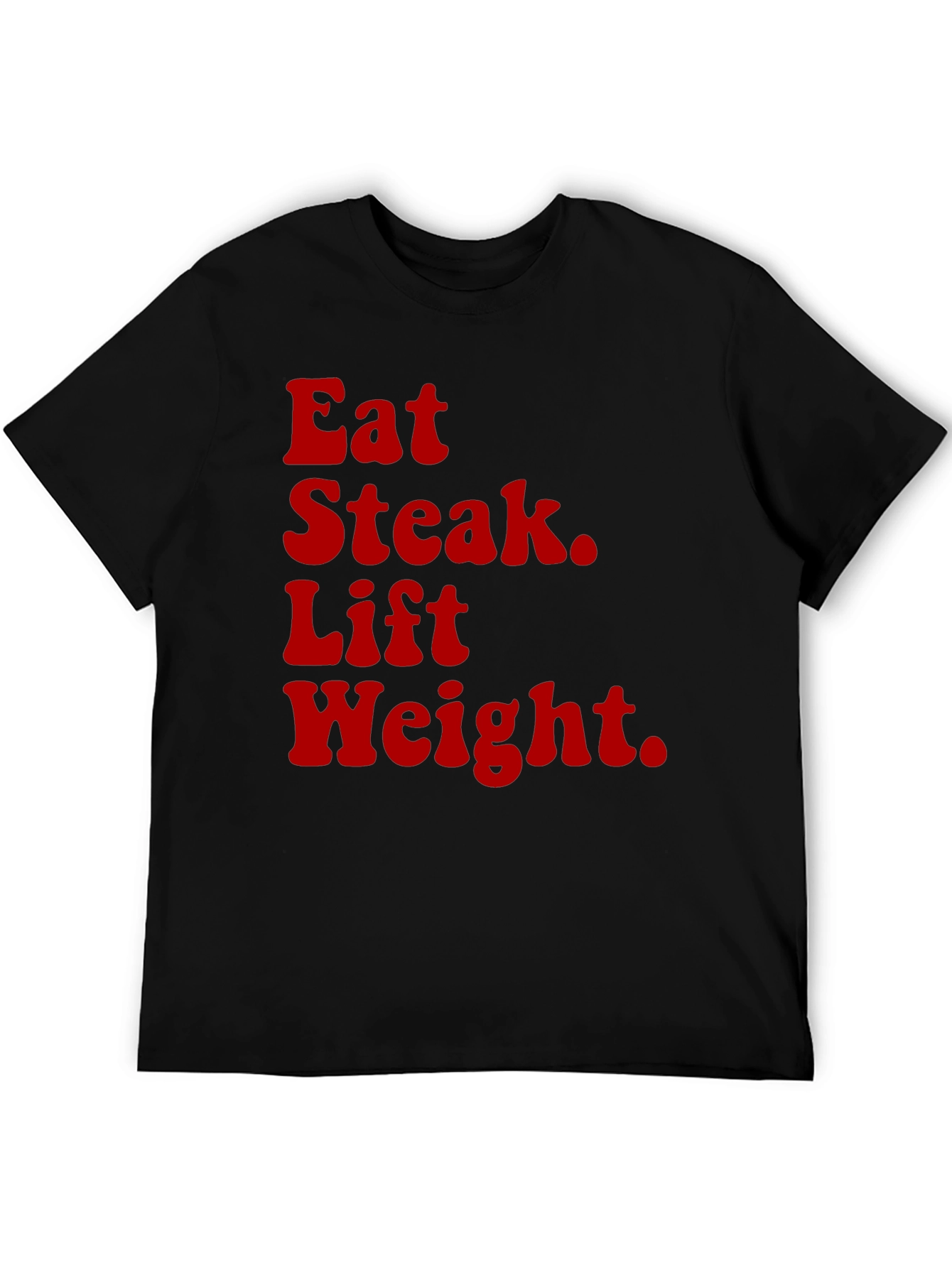 Eat Steak Lift Weight Black Graphic Tee