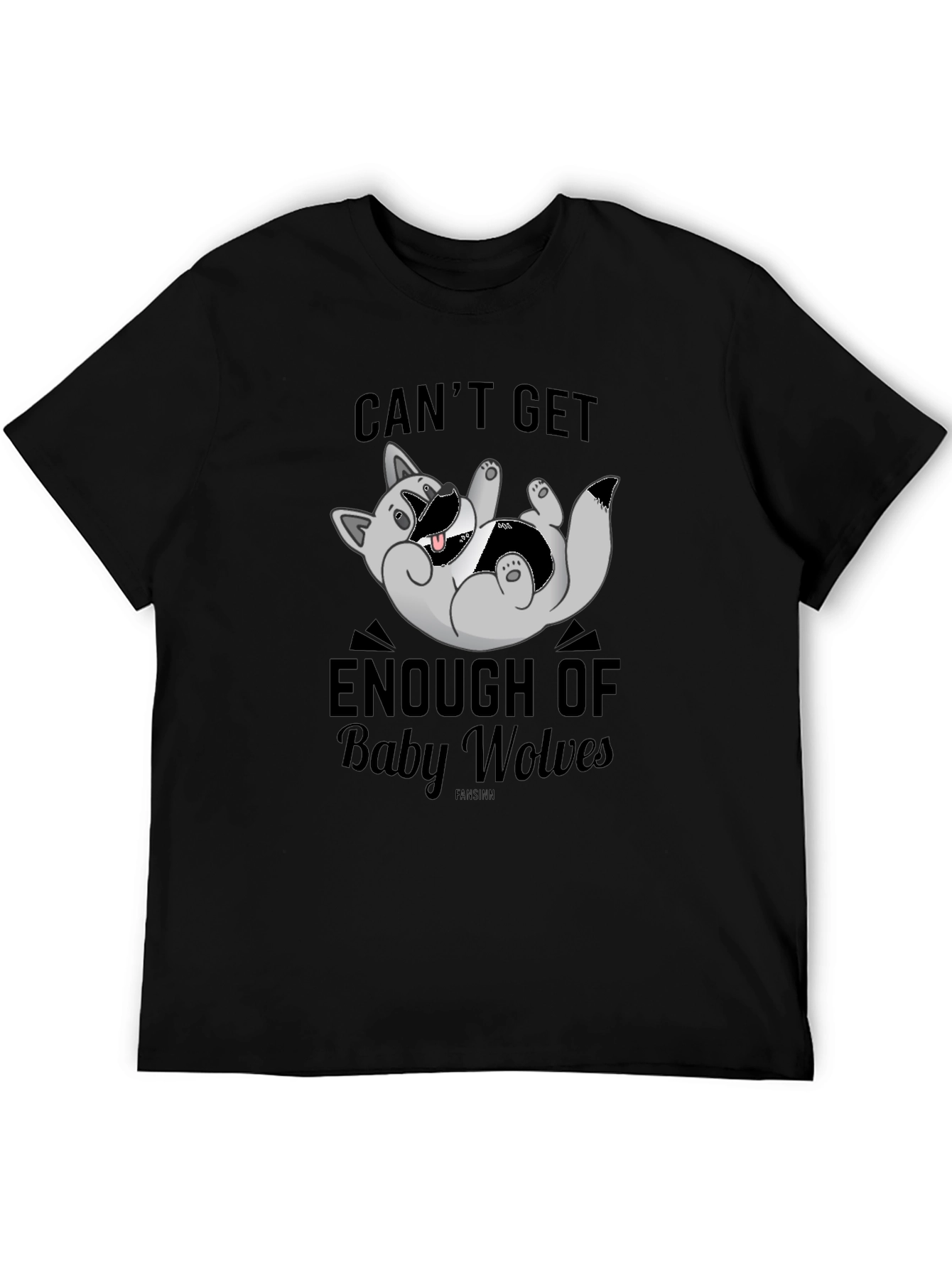 Cant Get Enough of Baby Wolves Black T-Shirt