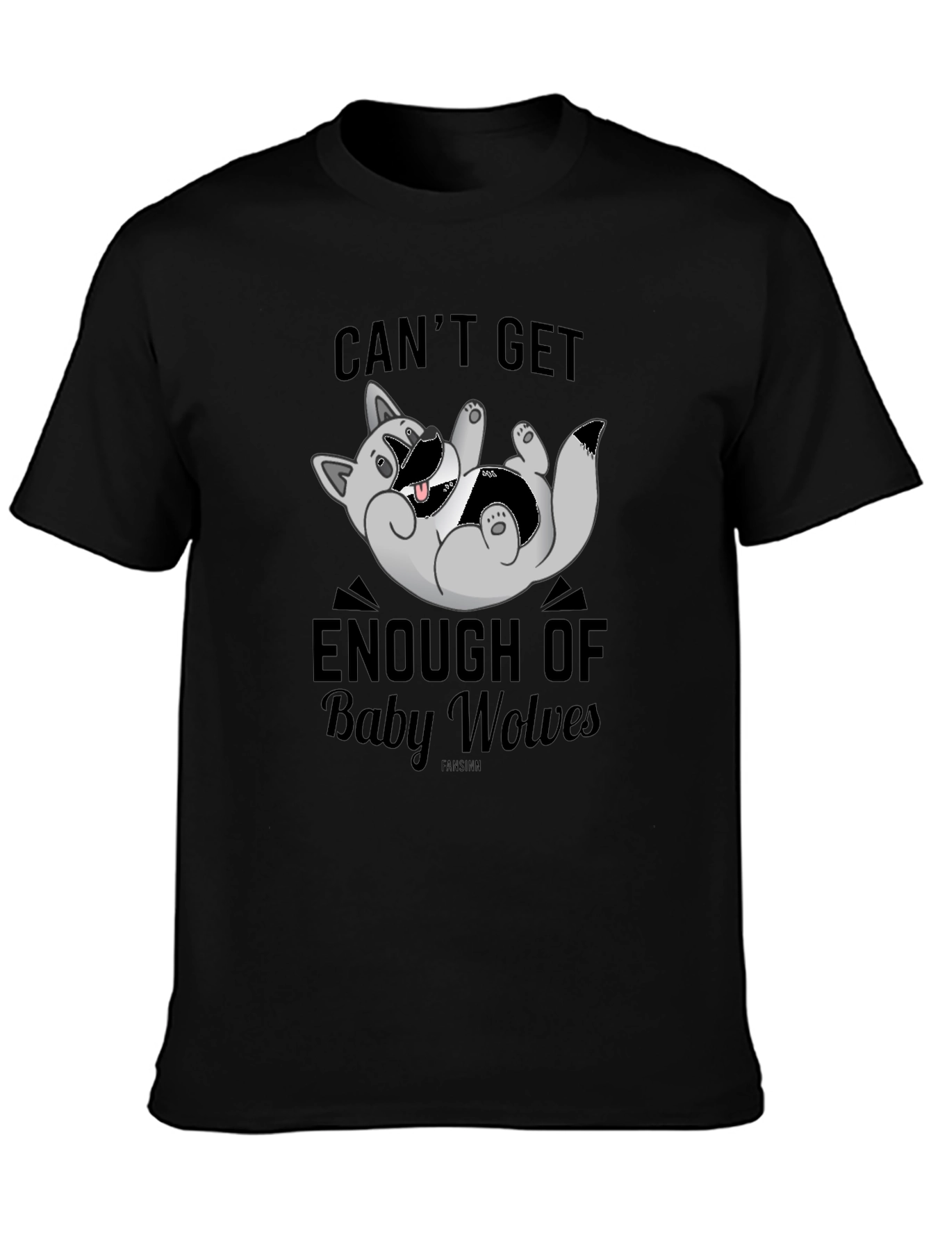 Cant Get Enough of Baby Wolves Black T-Shirt