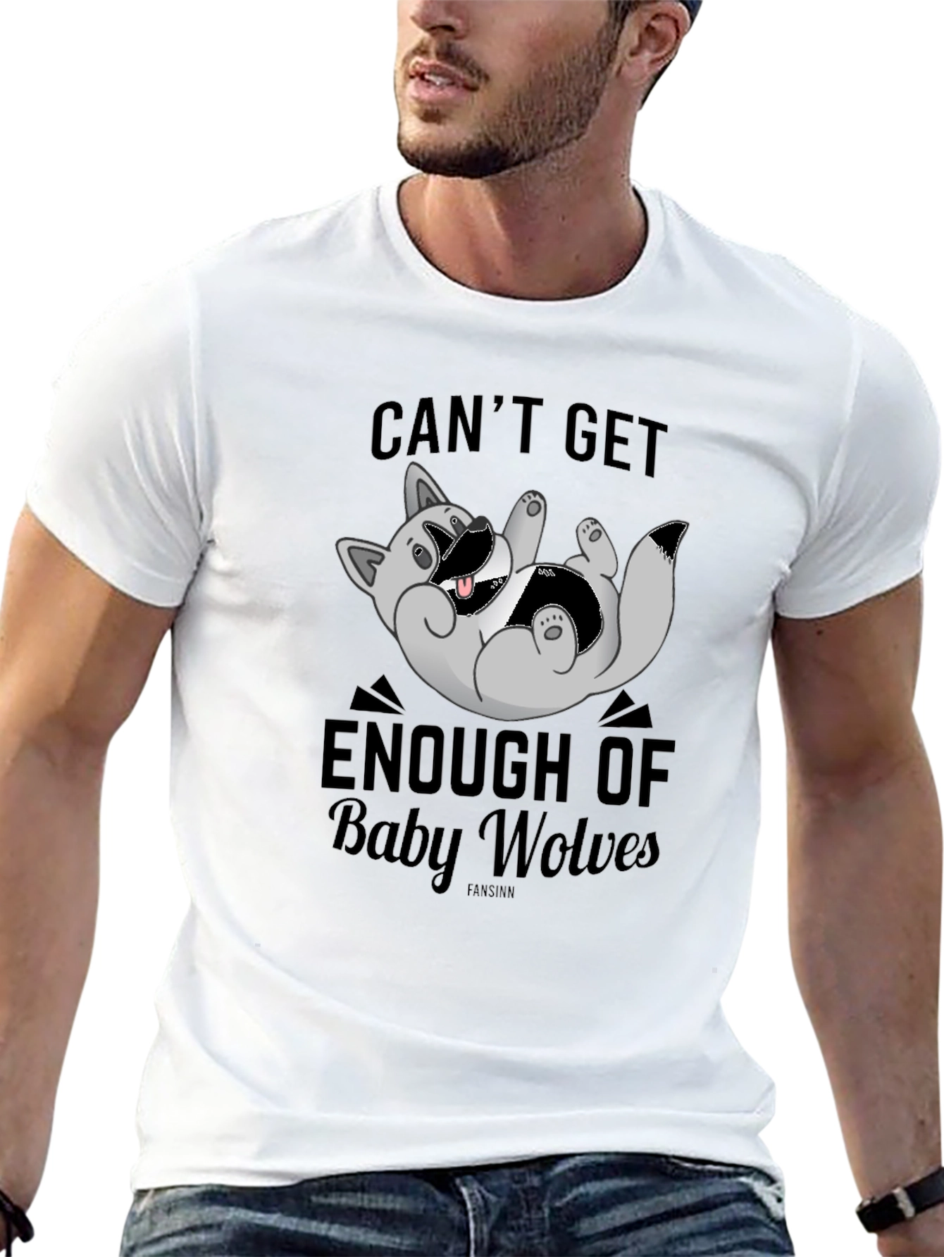 Cant Get Enough of Baby Wolves Black T-Shirt