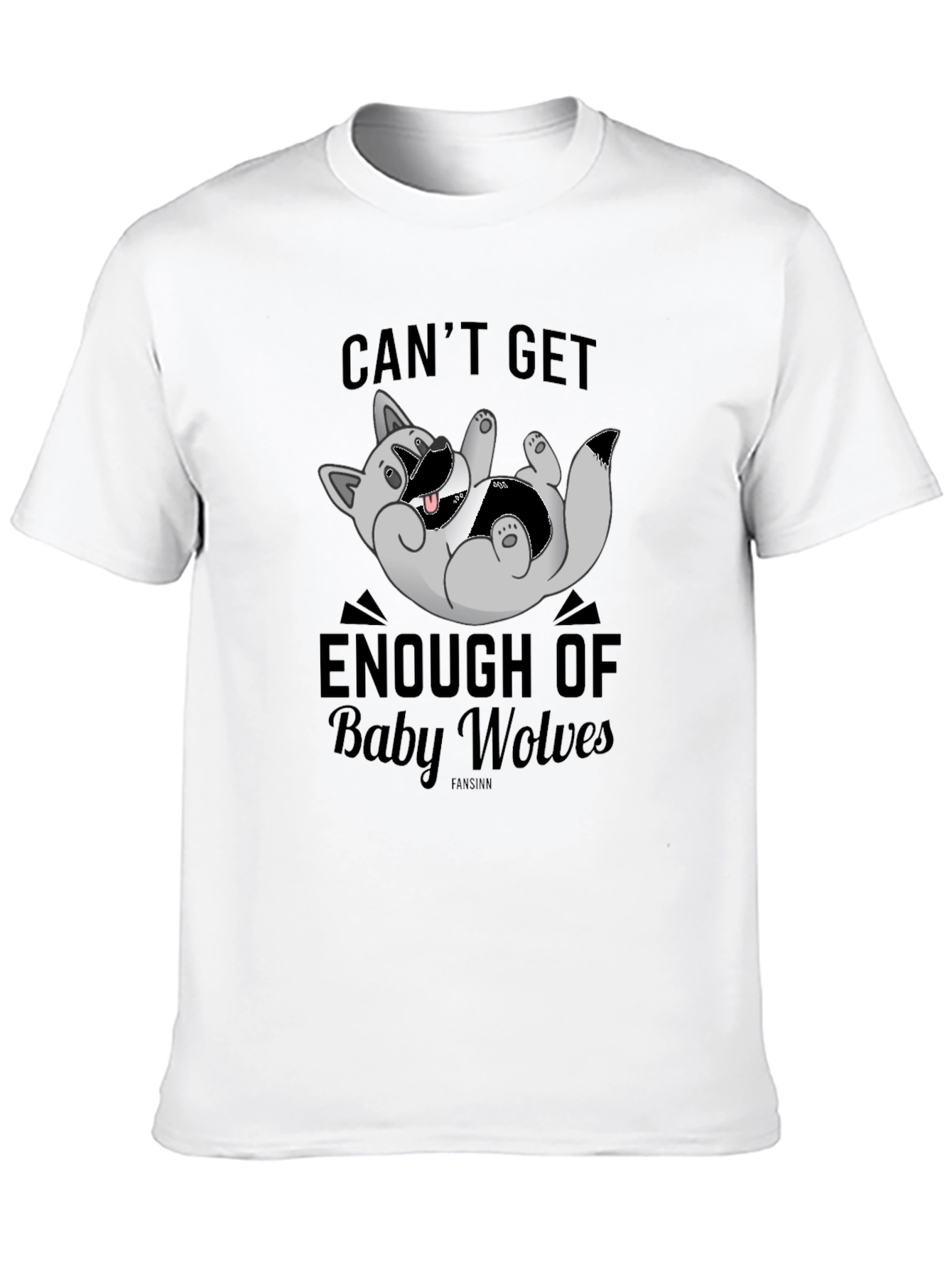 Cant Get Enough of Baby Wolves Black T-Shirt