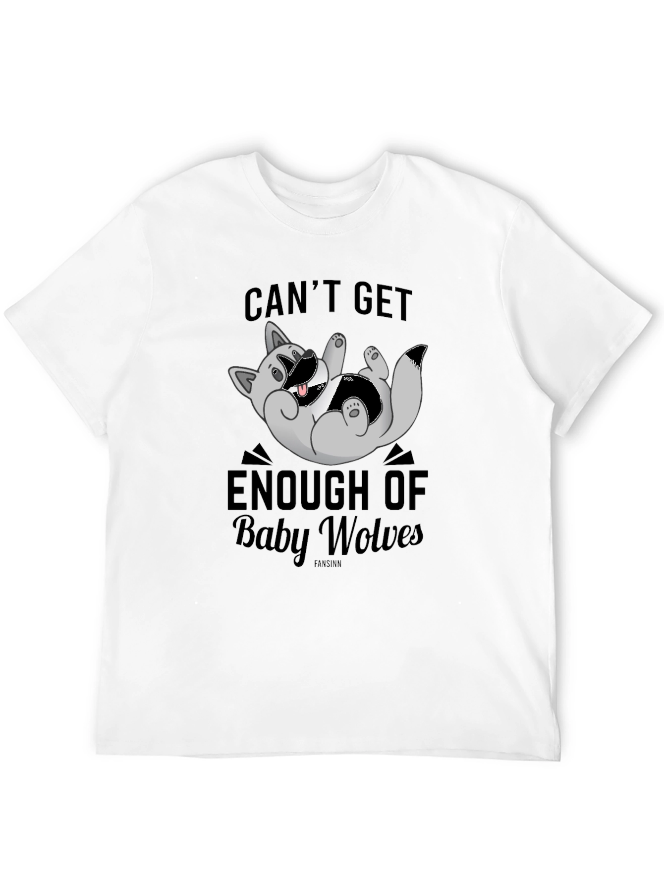 Cant Get Enough of Baby Wolves Black T-Shirt