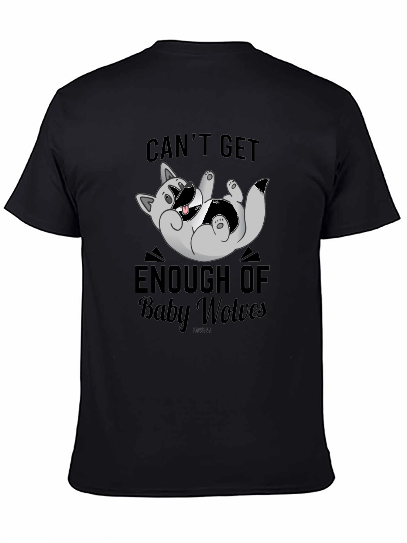 Cant Get Enough of Baby Wolves Black T-Shirt
