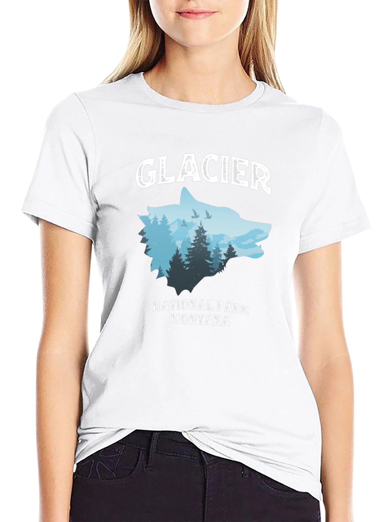 Glacier National Park Wolf Graphic Tee