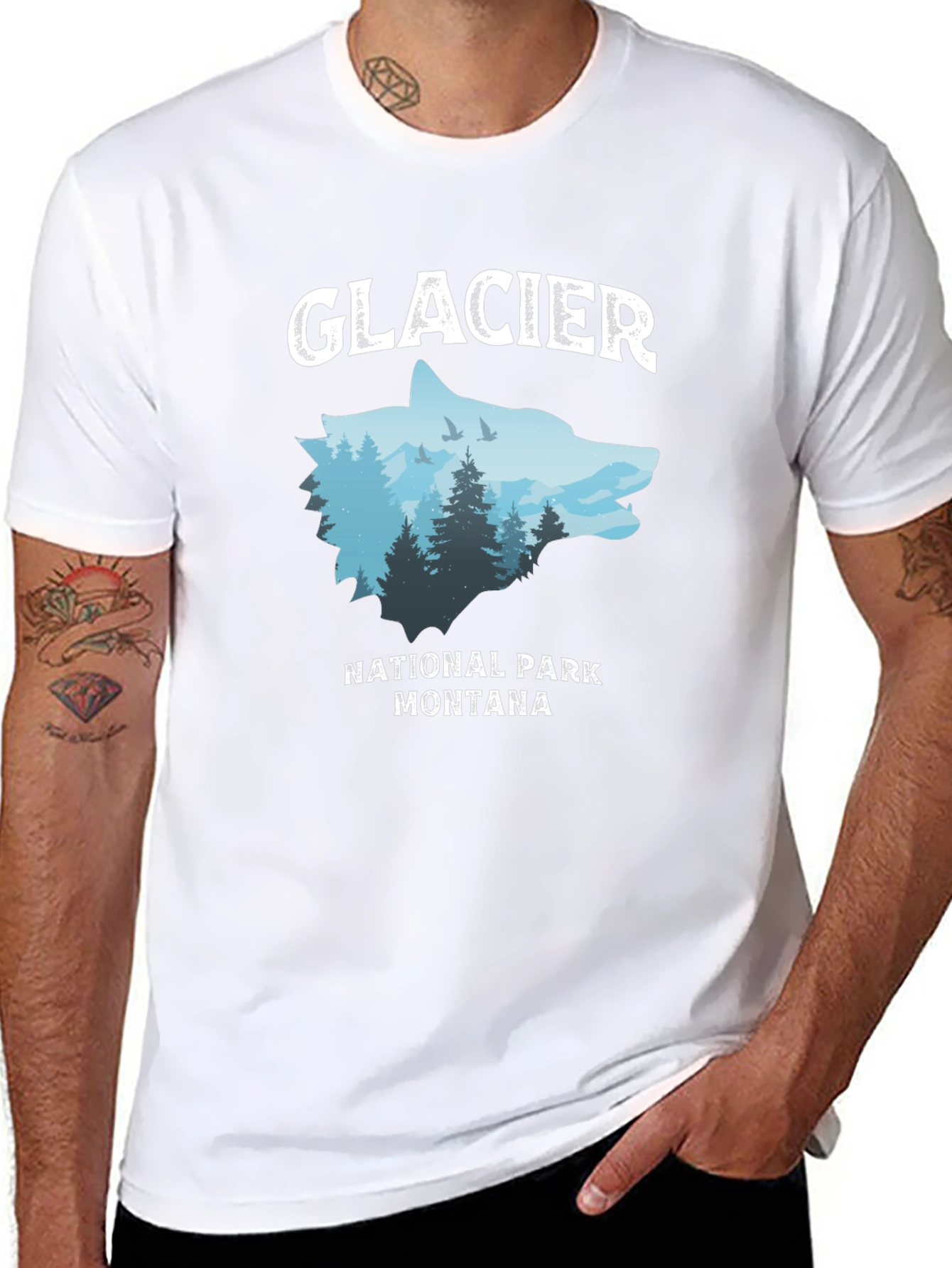 Glacier National Park Wolf Graphic Tee