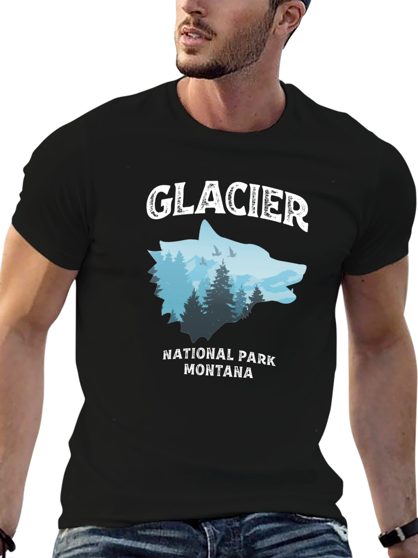 Glacier National Park Wolf Graphic Tee