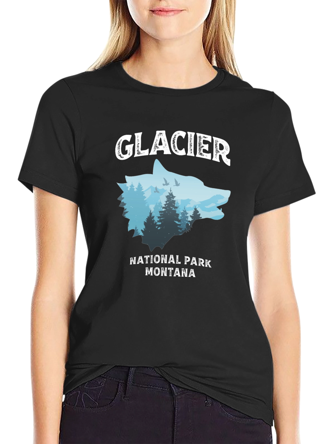 Glacier National Park Wolf Graphic Tee