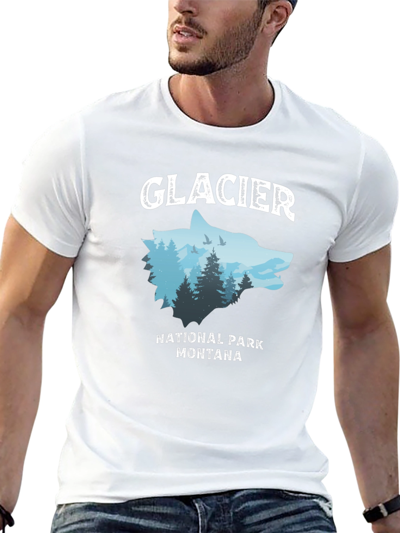 Glacier National Park Wolf Graphic Tee
