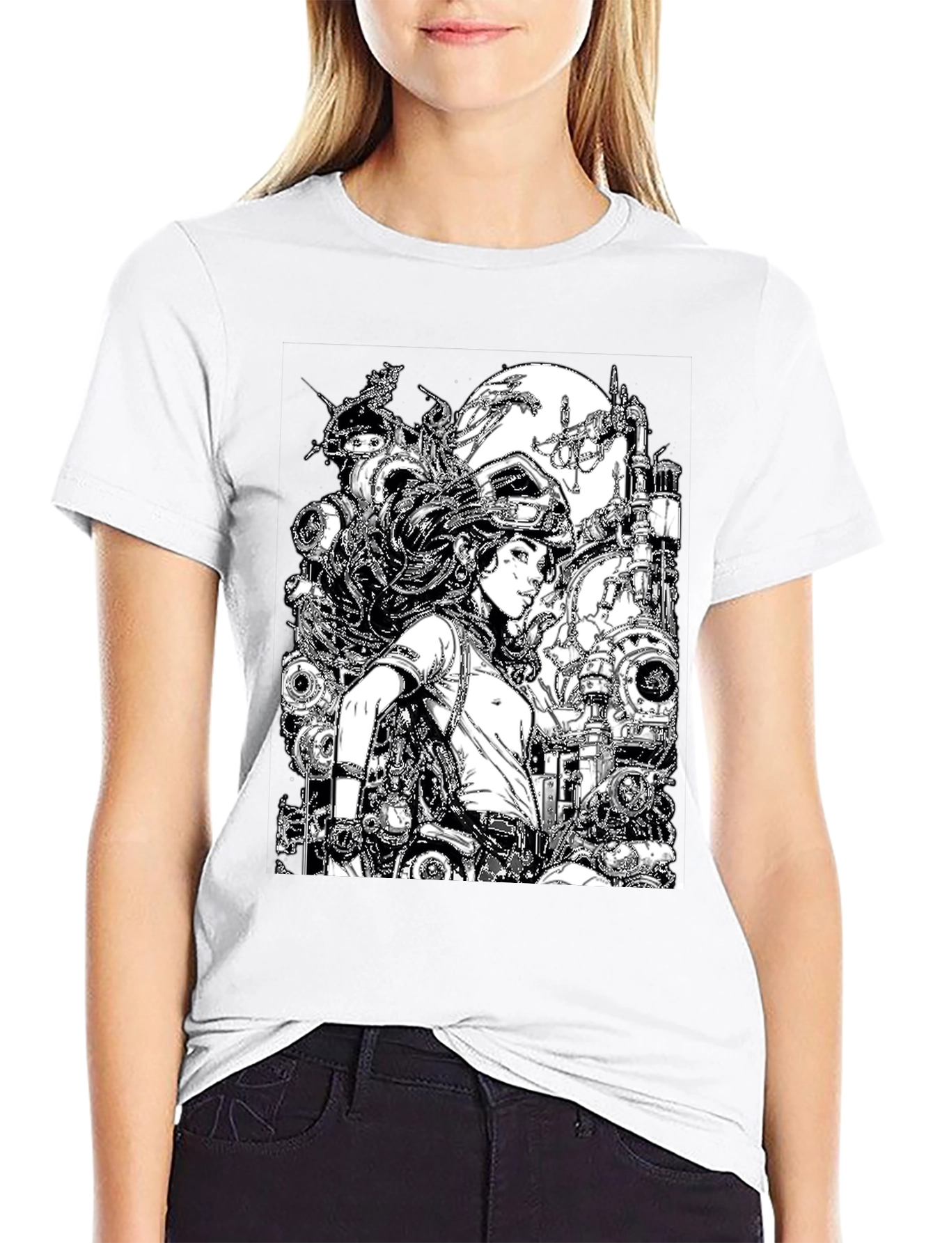 Steampunk Girl Graphic T-Shirt - Unique Design
