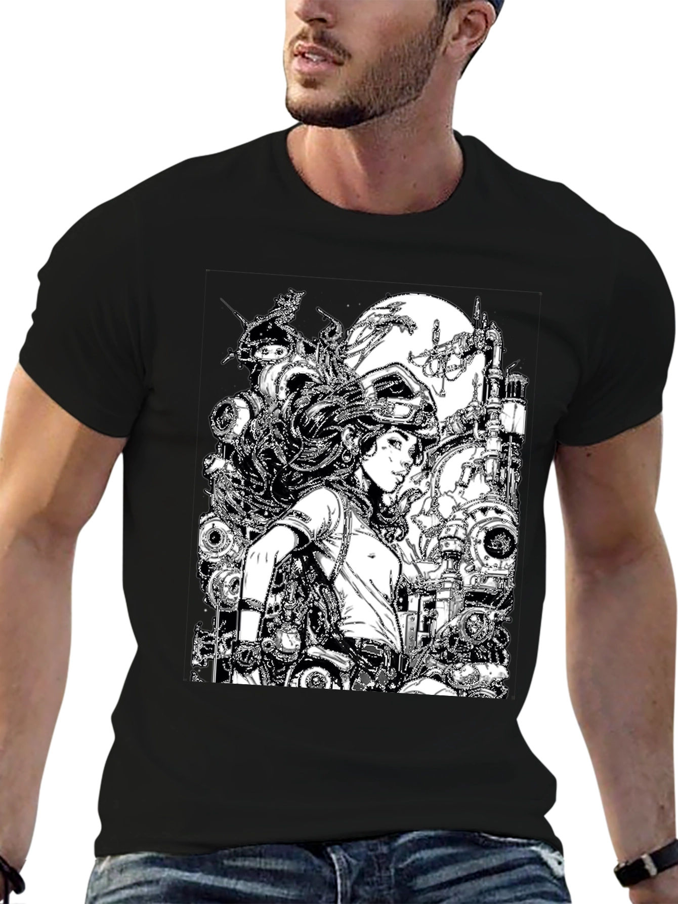 Steampunk Girl Graphic T-Shirt - Unique Design