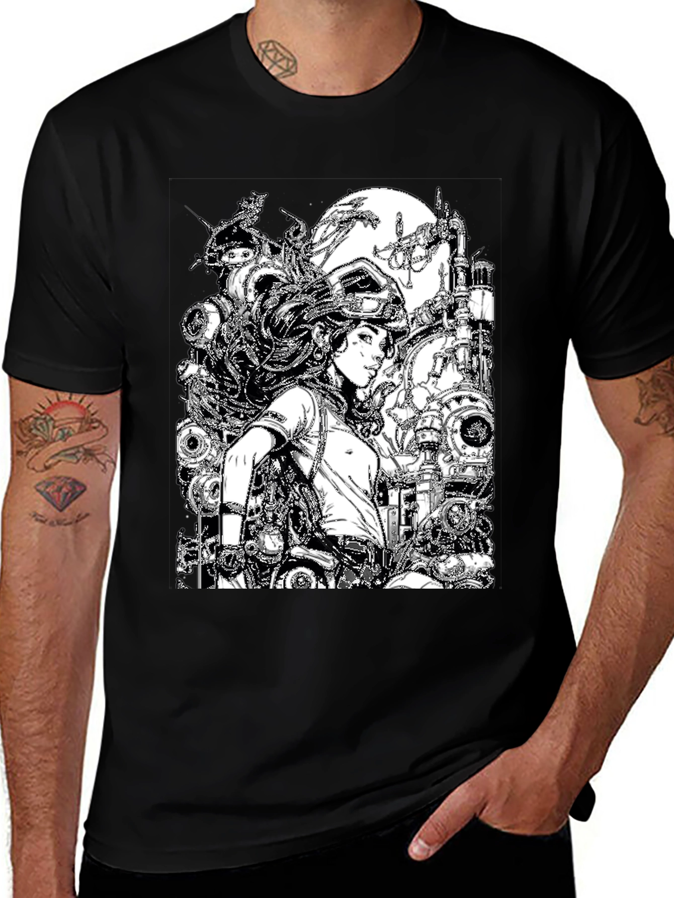 Steampunk Girl Graphic T-Shirt - Unique Design