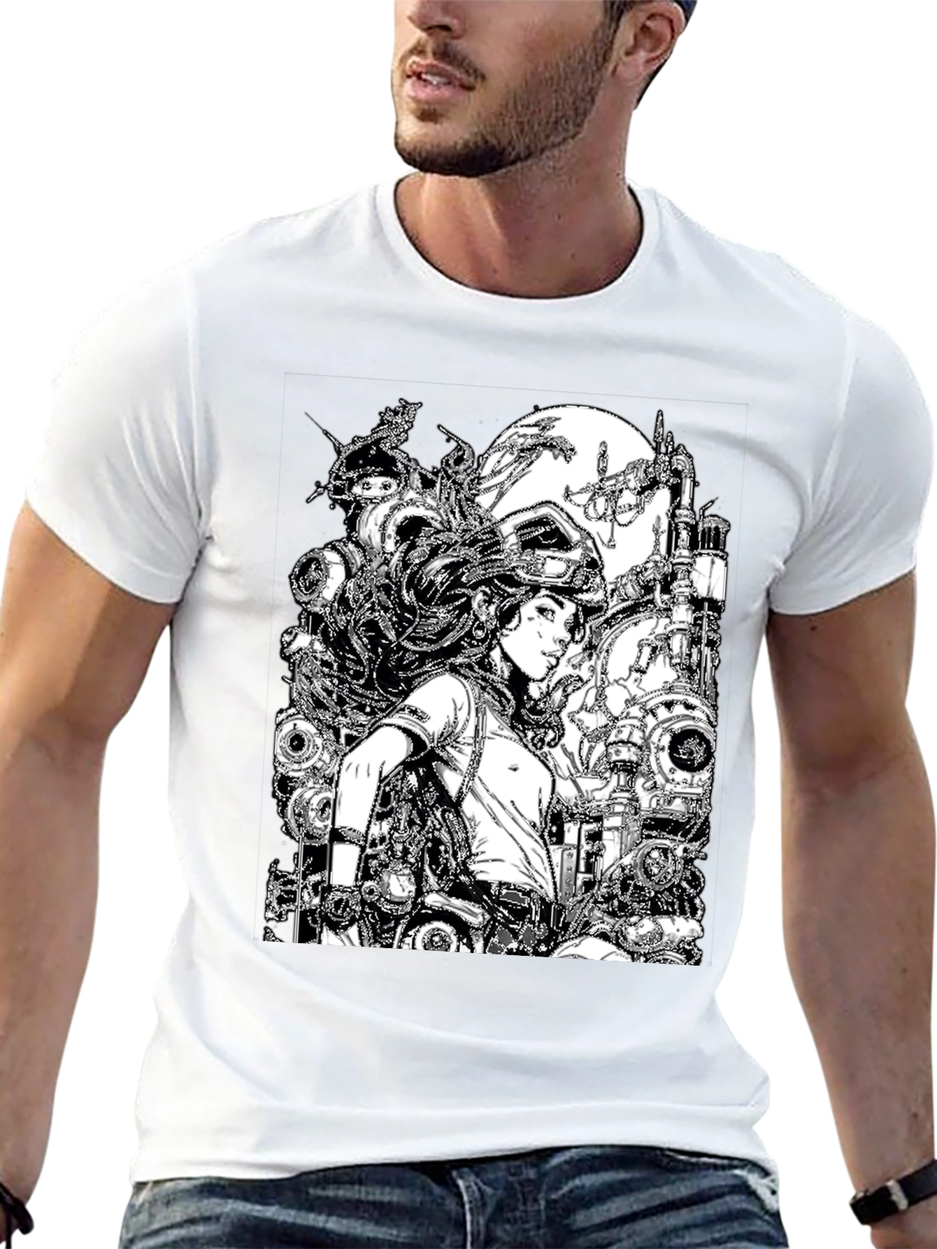 Steampunk Girl Graphic T-Shirt - Unique Design