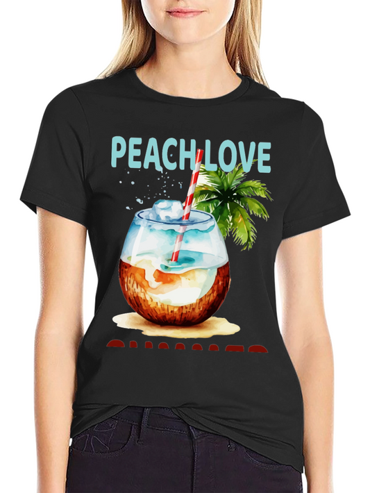 Peach Love Paradise T-Shirt - Beach Vacation Tee