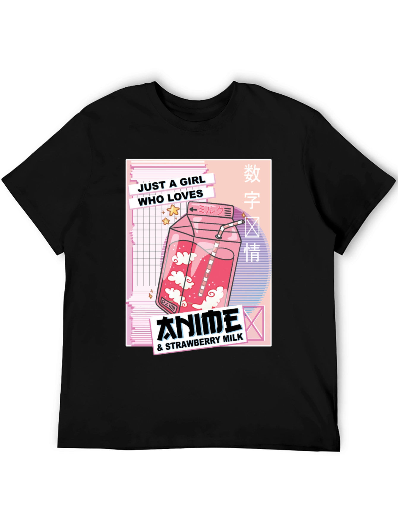 Anime & Strawberry Milk Graphic Tee