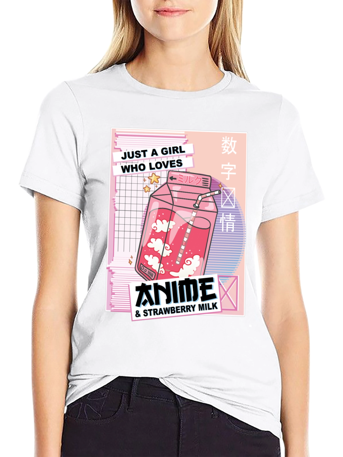Anime & Strawberry Milk Graphic Tee
