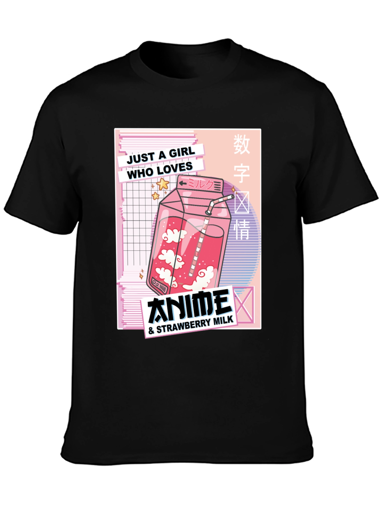 Anime & Strawberry Milk Graphic Tee