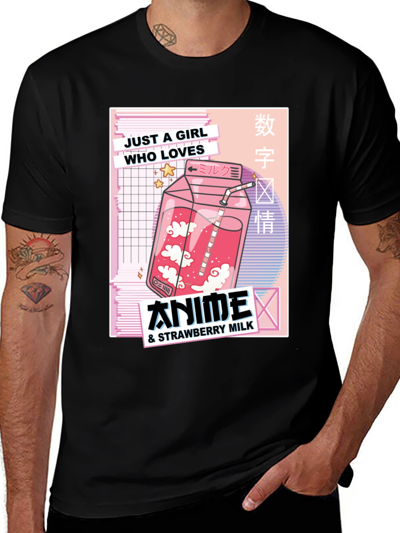 Anime & Strawberry Milk Graphic Tee