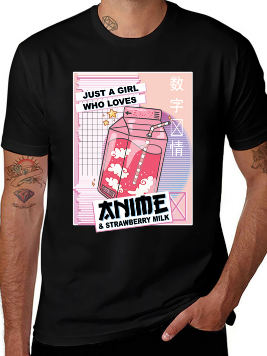 Anime & Strawberry Milk Graphic Tee