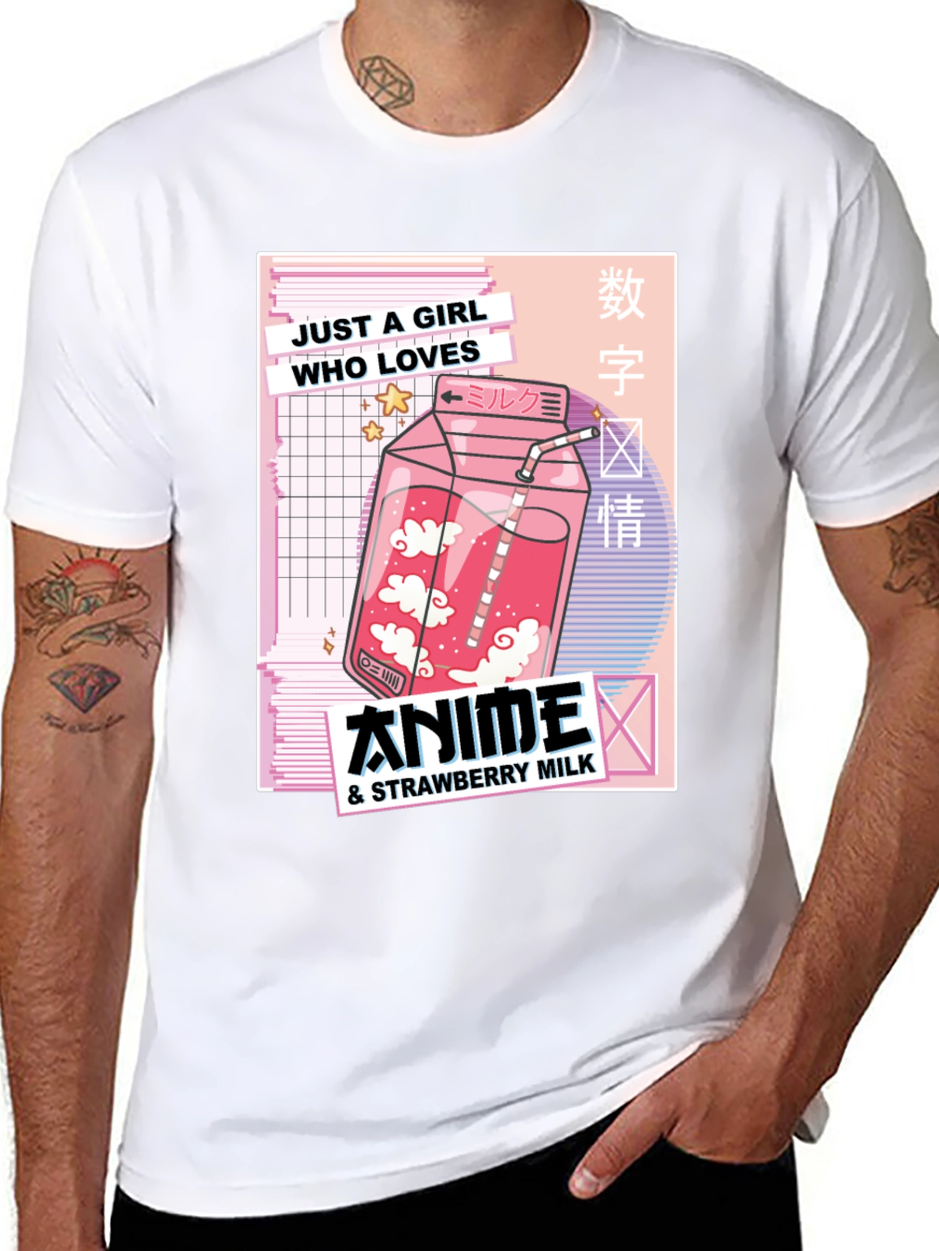 Anime & Strawberry Milk Graphic Tee