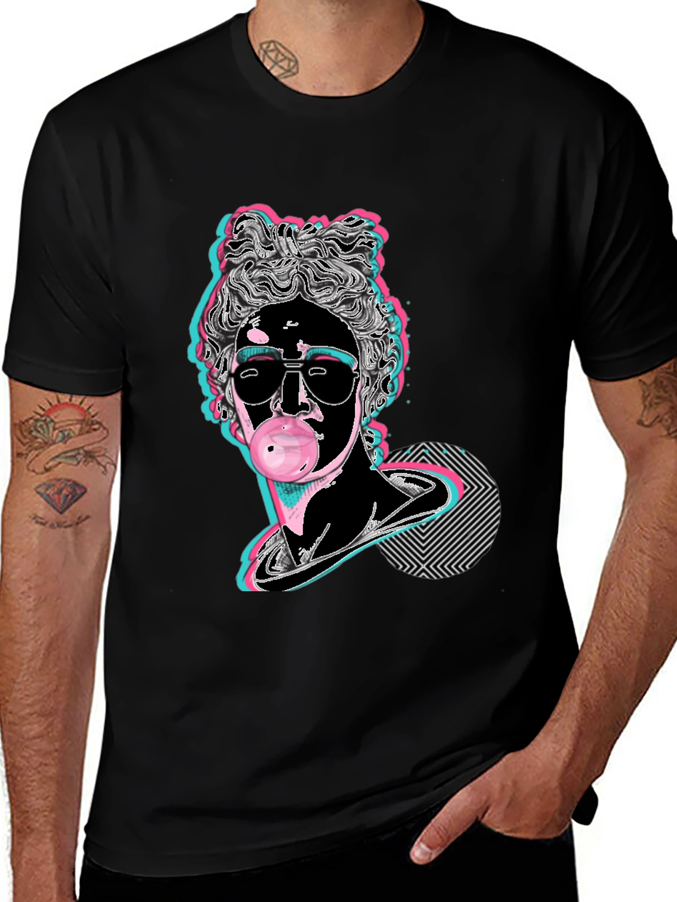 Vaporwave Statue Graphic T-Shirt