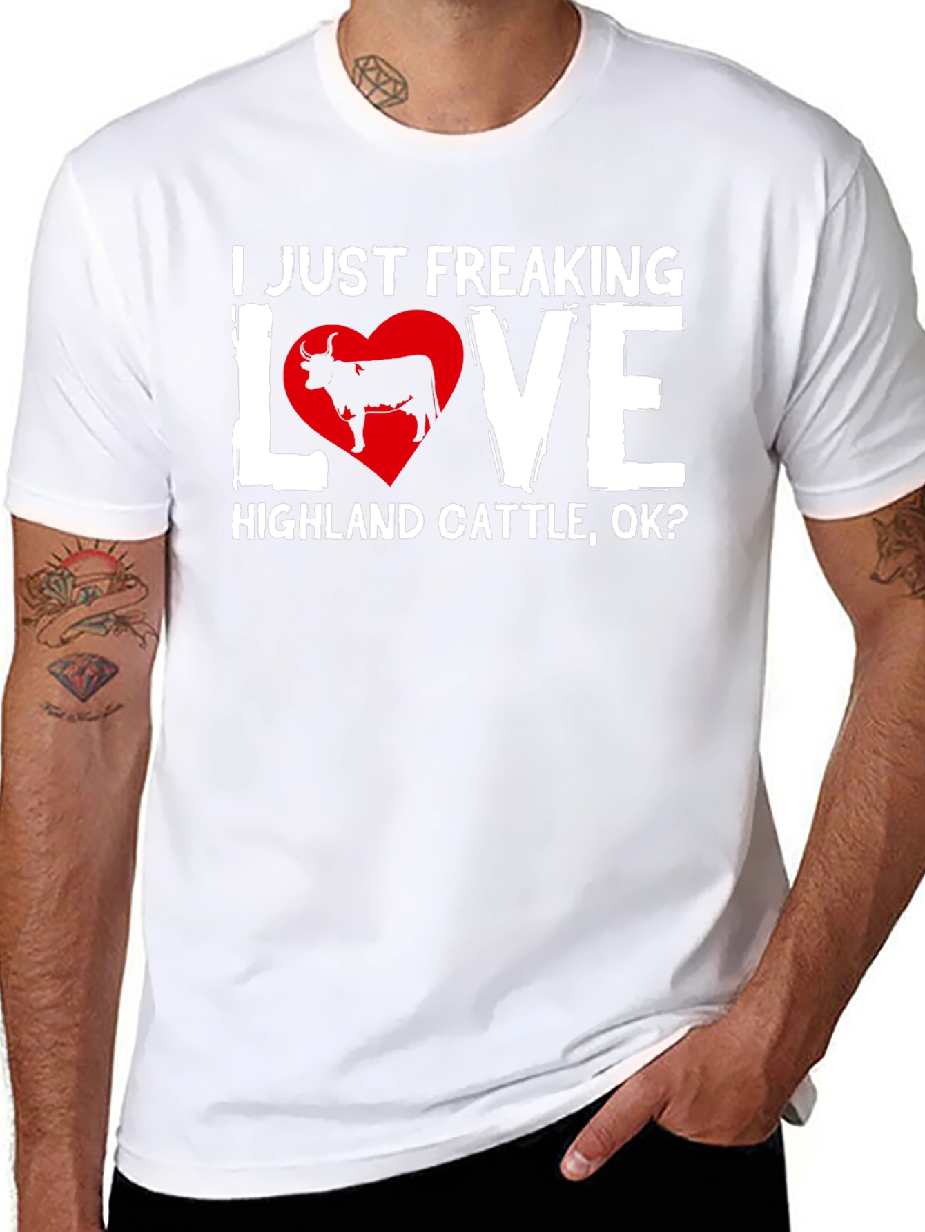 Highland Cattle Love T-Shirt - Black