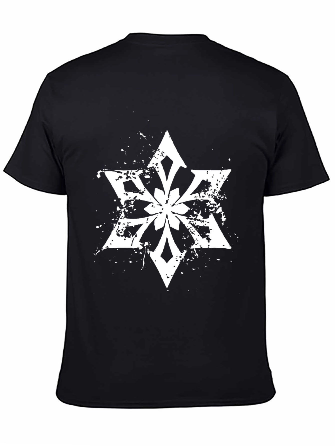 Abstract Star Graphic Tee - Black