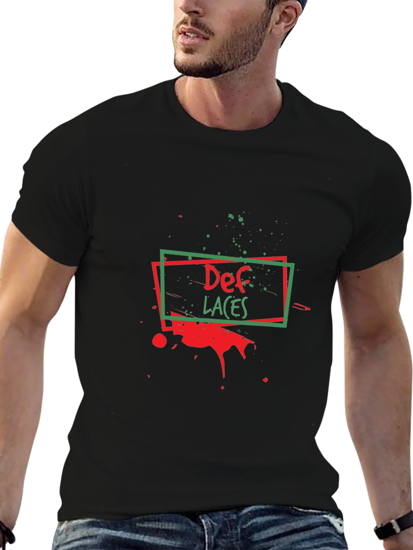 Def Laces Graphic Tee - Stylish Black T-Shirt