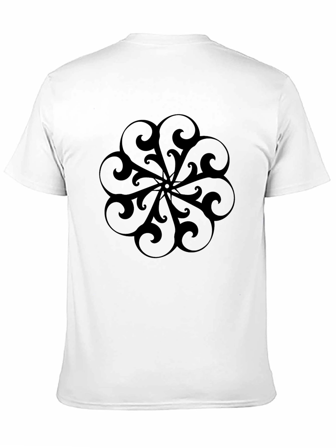 Stylish Black T-Shirt with Elegant Circular Design