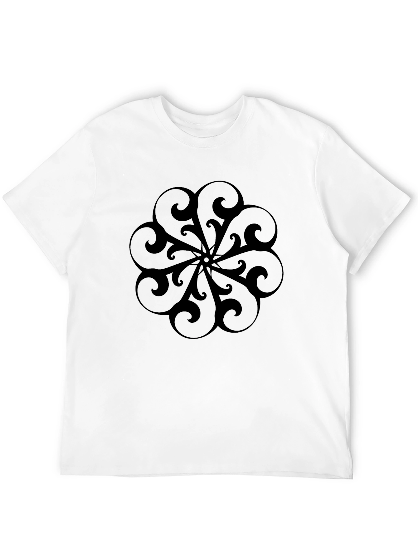 Stylish Black T-Shirt with Elegant Circular Design
