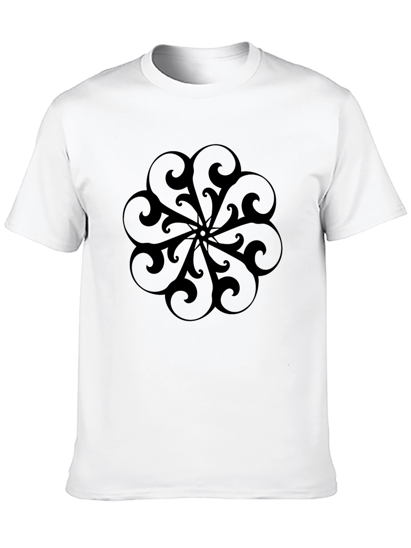Stylish Black T-Shirt with Elegant Circular Design