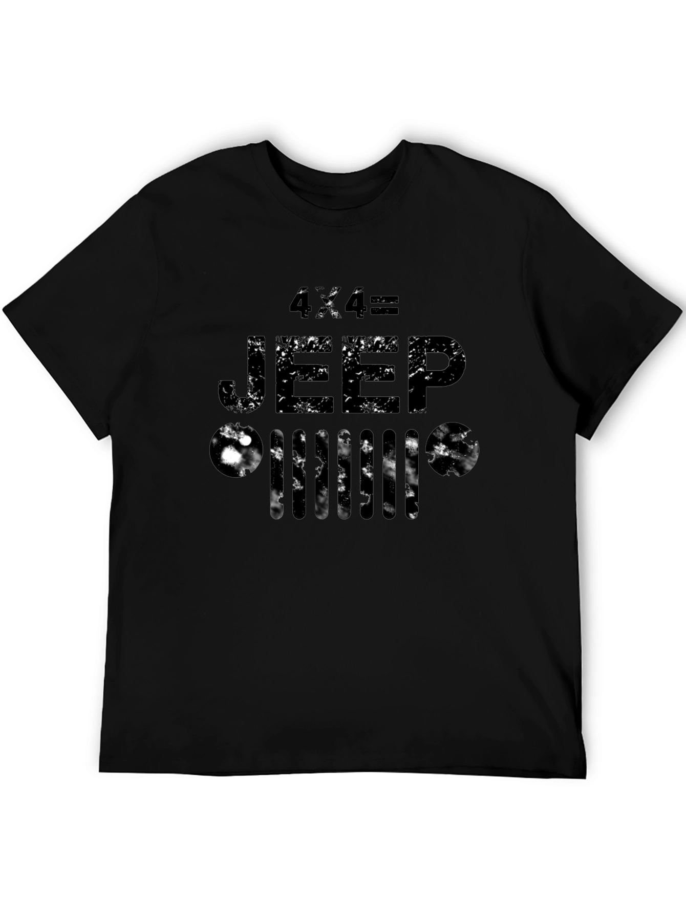 4x4 Jeep Distressed Graphic Tee - Black