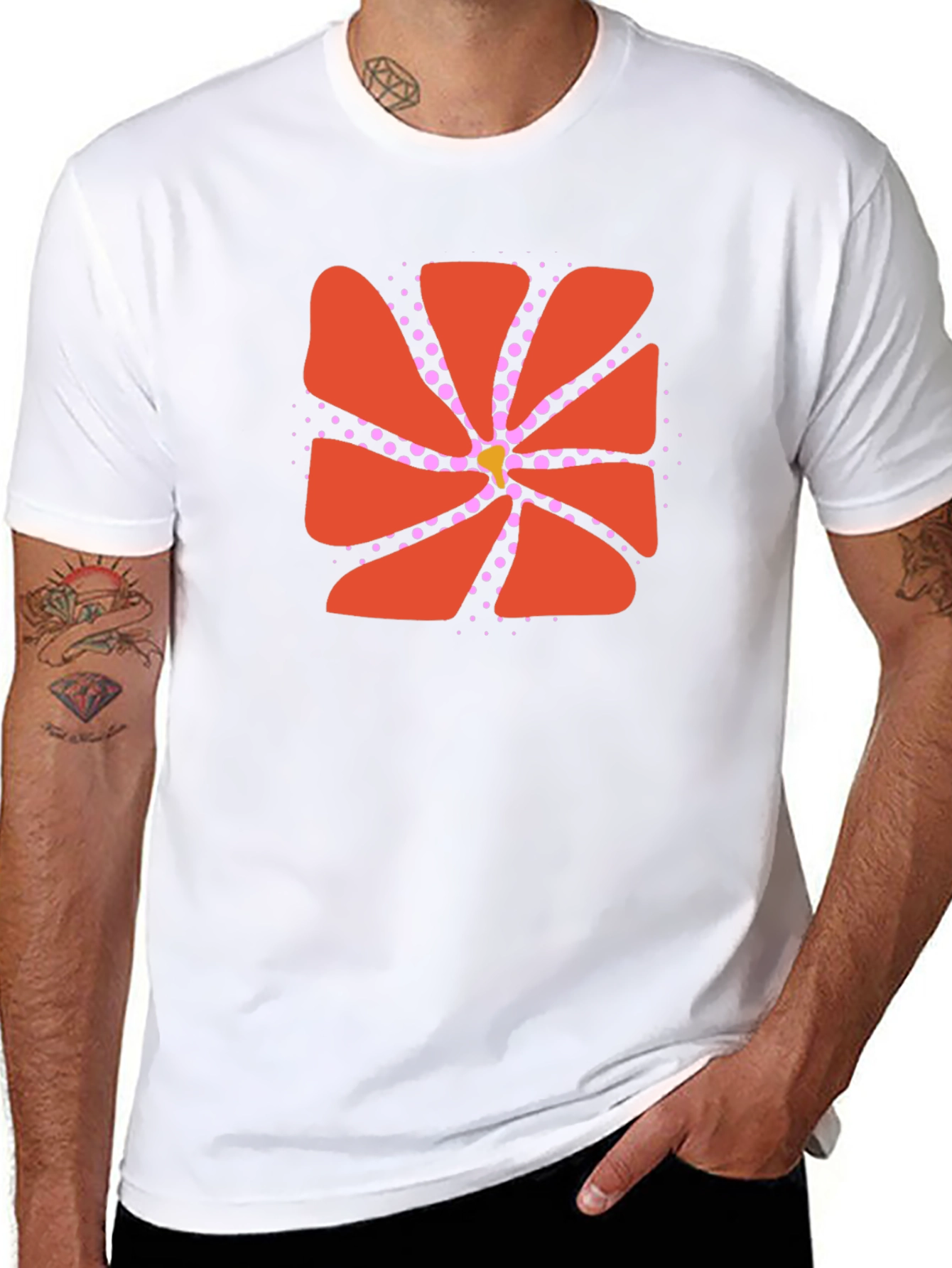 Abstract Flower Graphic Black Tee