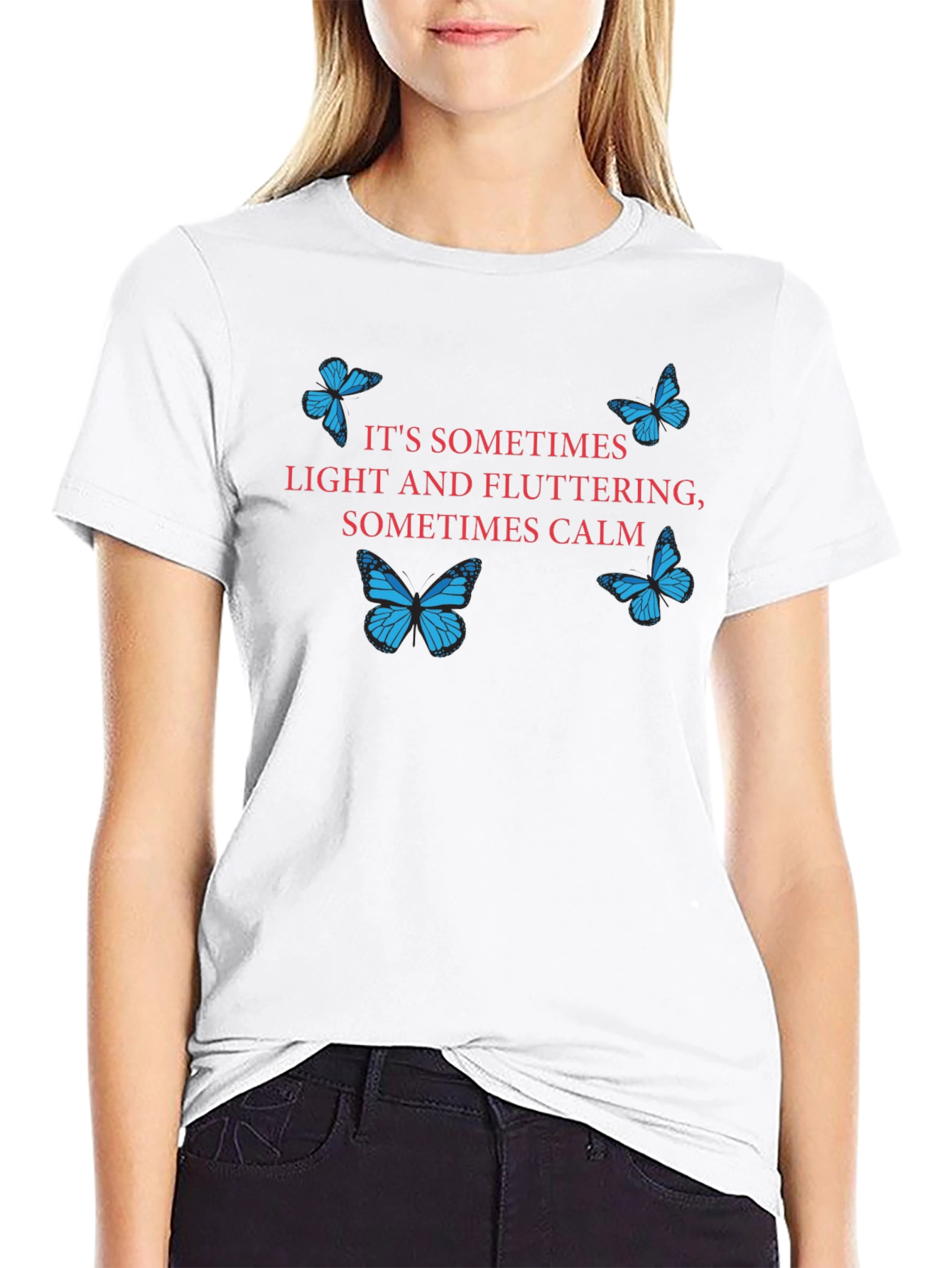 Butterfly Graphic T-Shirt - Sometimes Light Sometimes Calm
