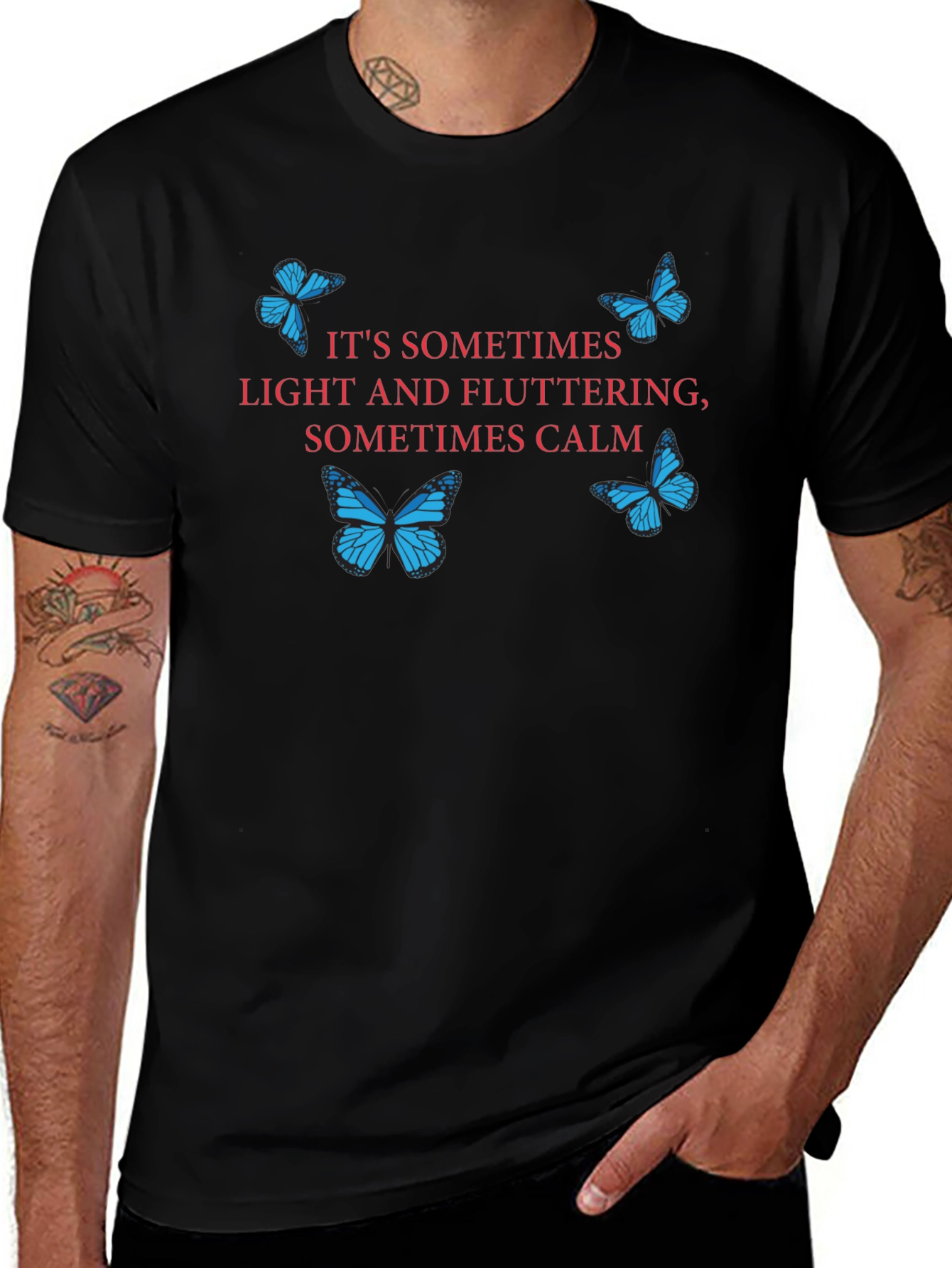 Butterfly Graphic T-Shirt - Sometimes Light Sometimes Calm