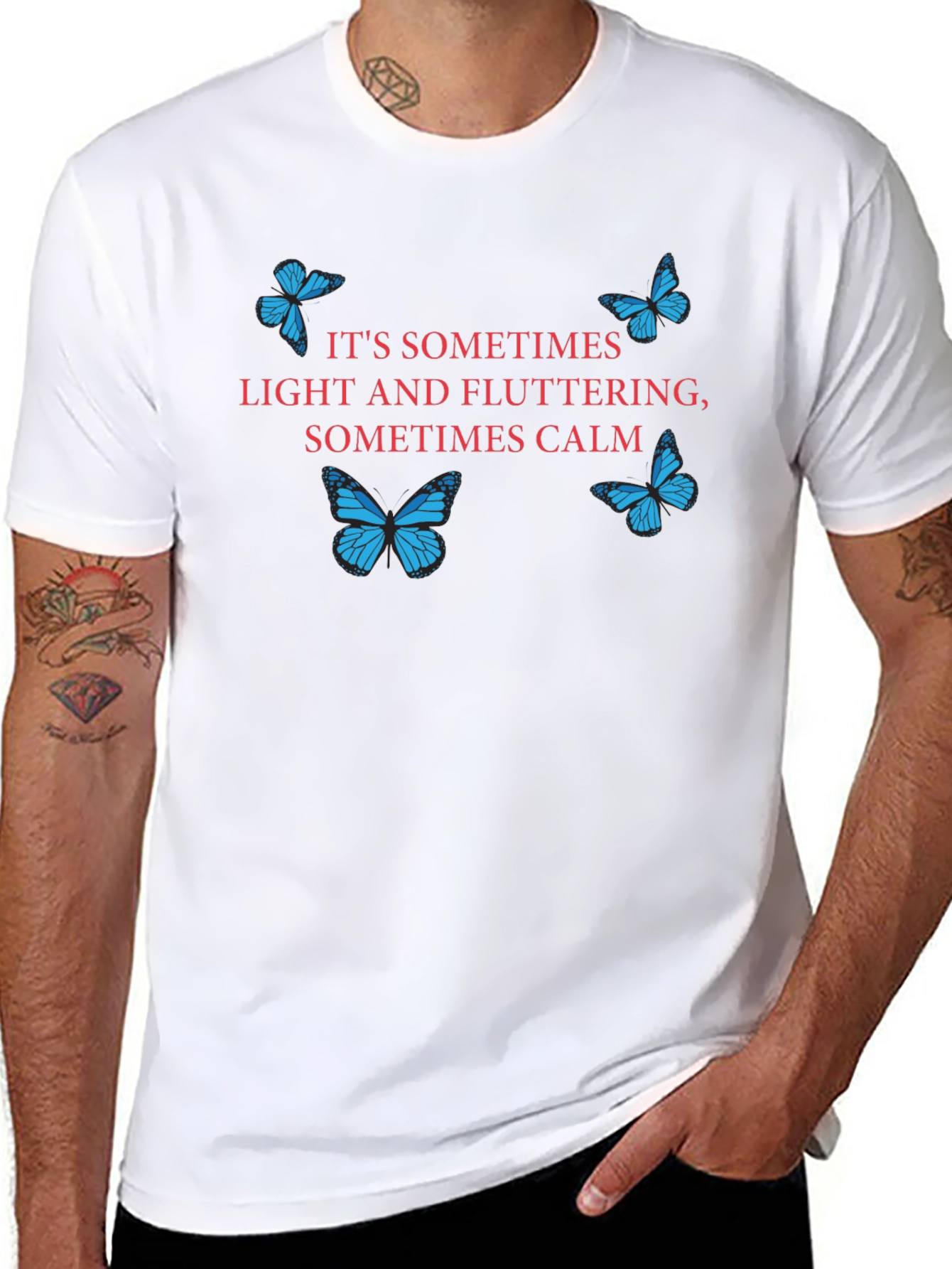 Butterfly Graphic T-Shirt - Sometimes Light Sometimes Calm