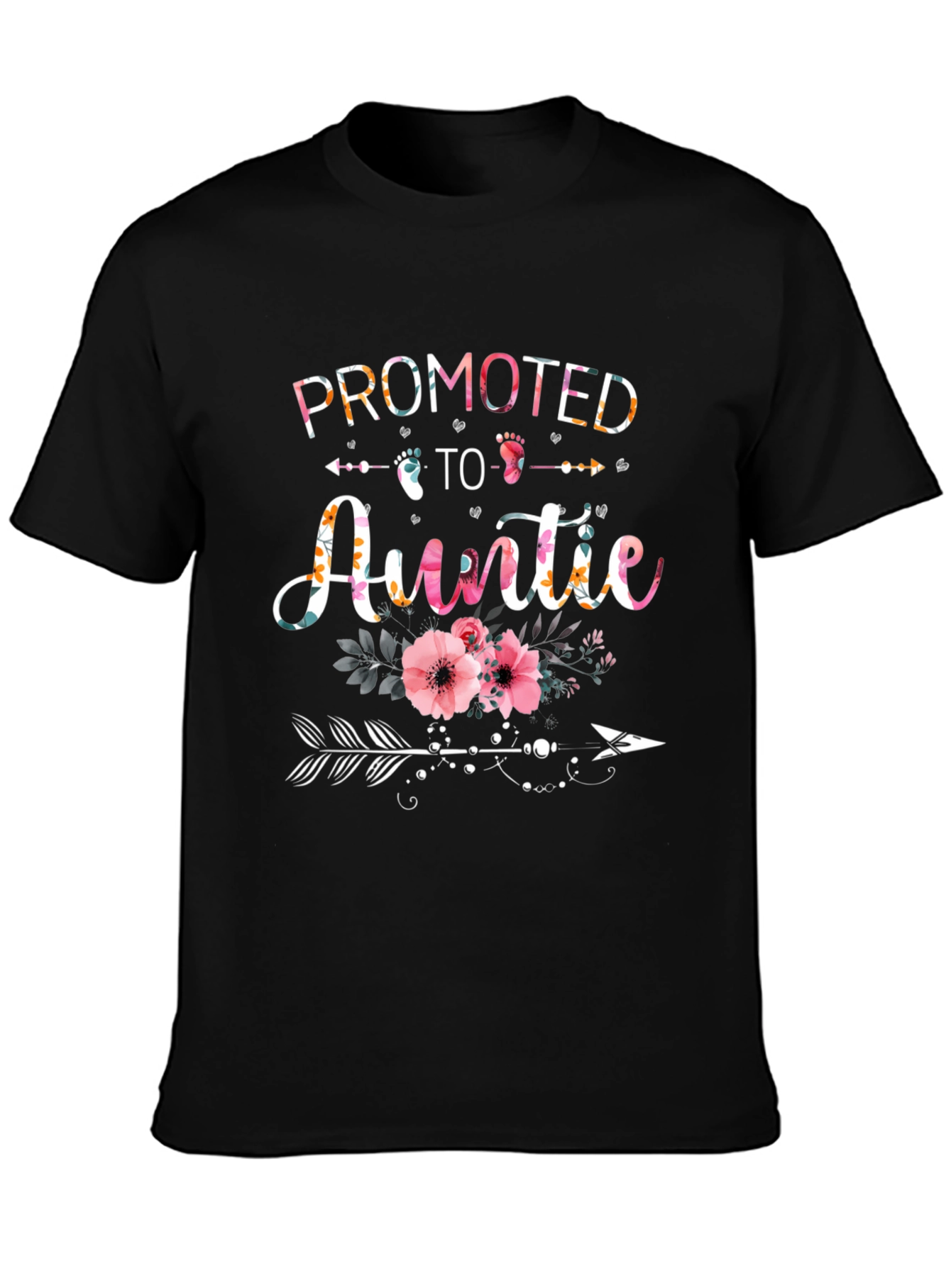 Promoted to Auntie Floral T-Shirt