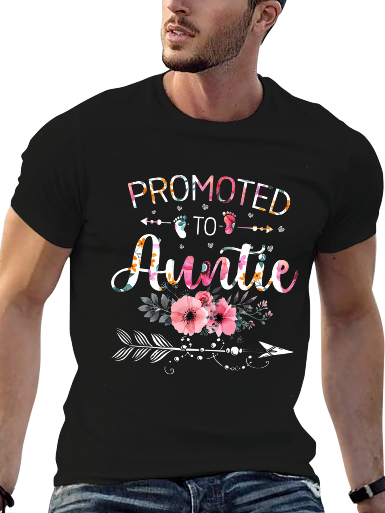 Promoted to Auntie Floral T-Shirt