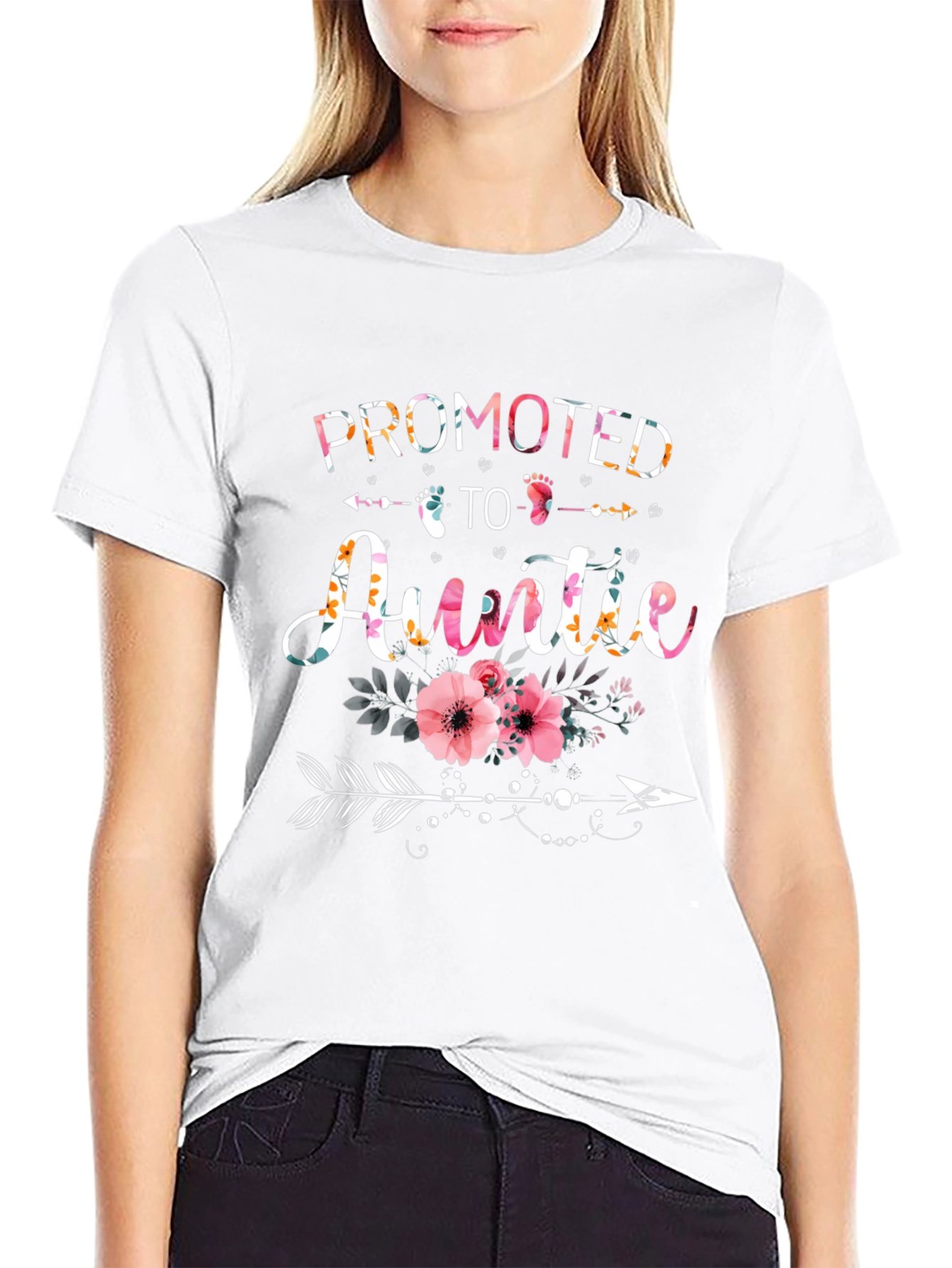 Promoted to Auntie Floral T-Shirt