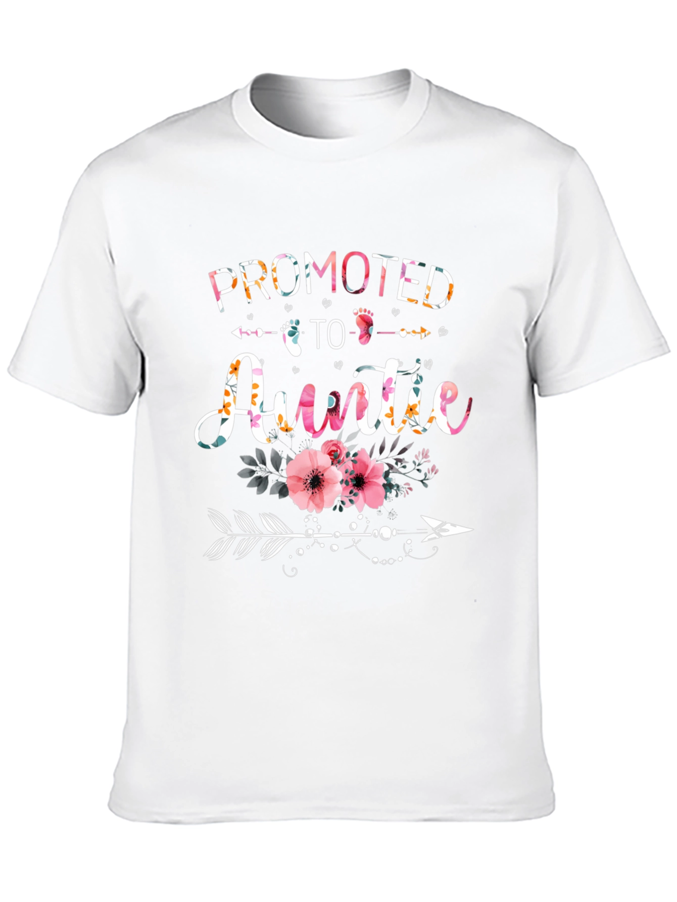 Promoted to Auntie Floral T-Shirt