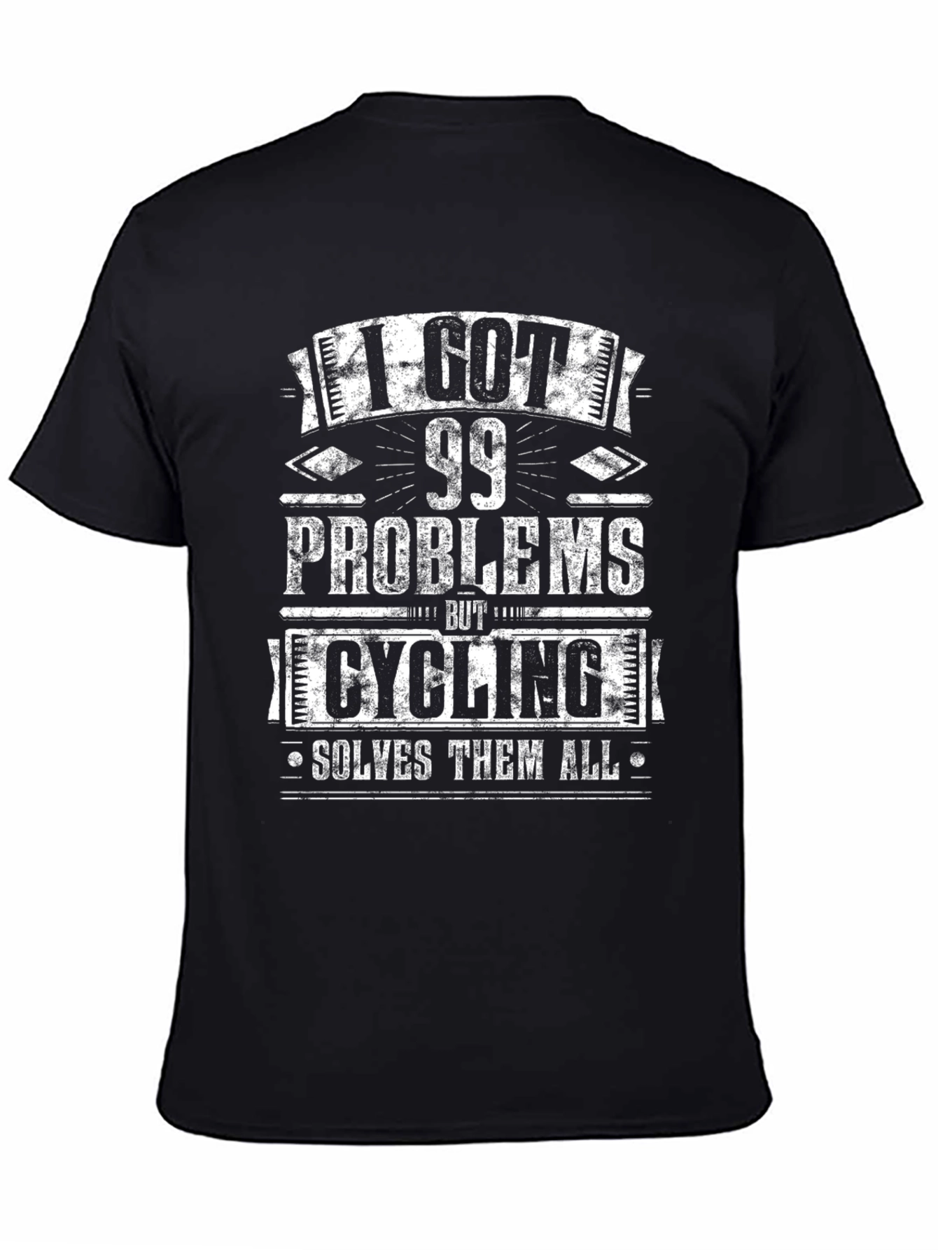 Cycling Solves All Problems Mens Black T-Shirt