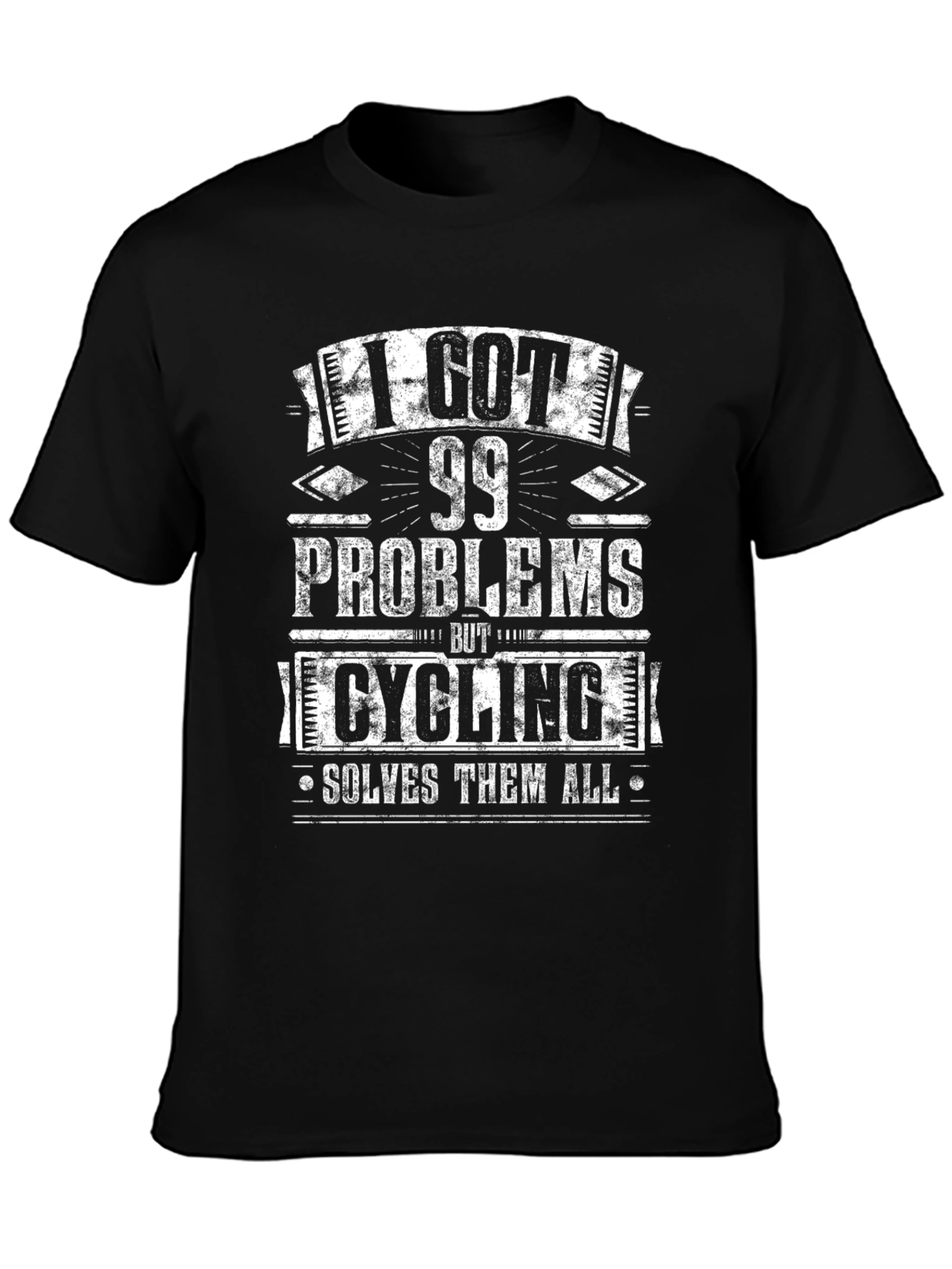 Cycling Solves All Problems Mens Black T-Shirt