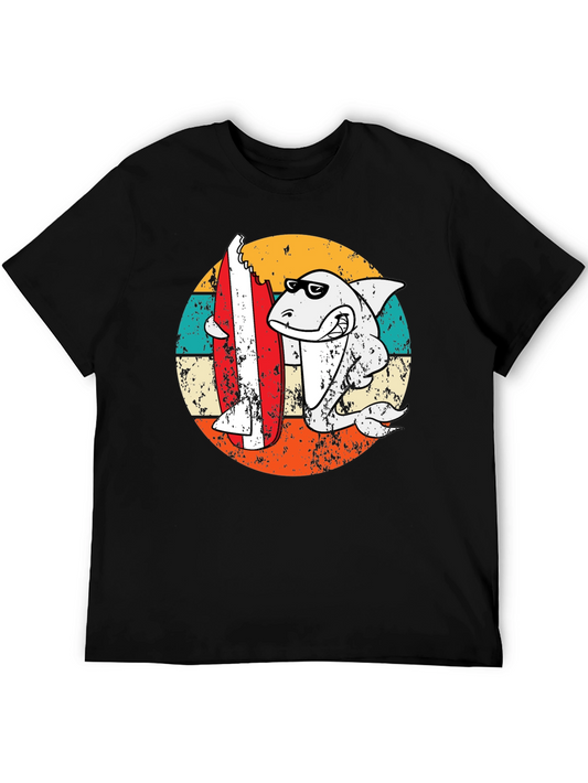Shark Surfboard T-Shirt - Vintage Style