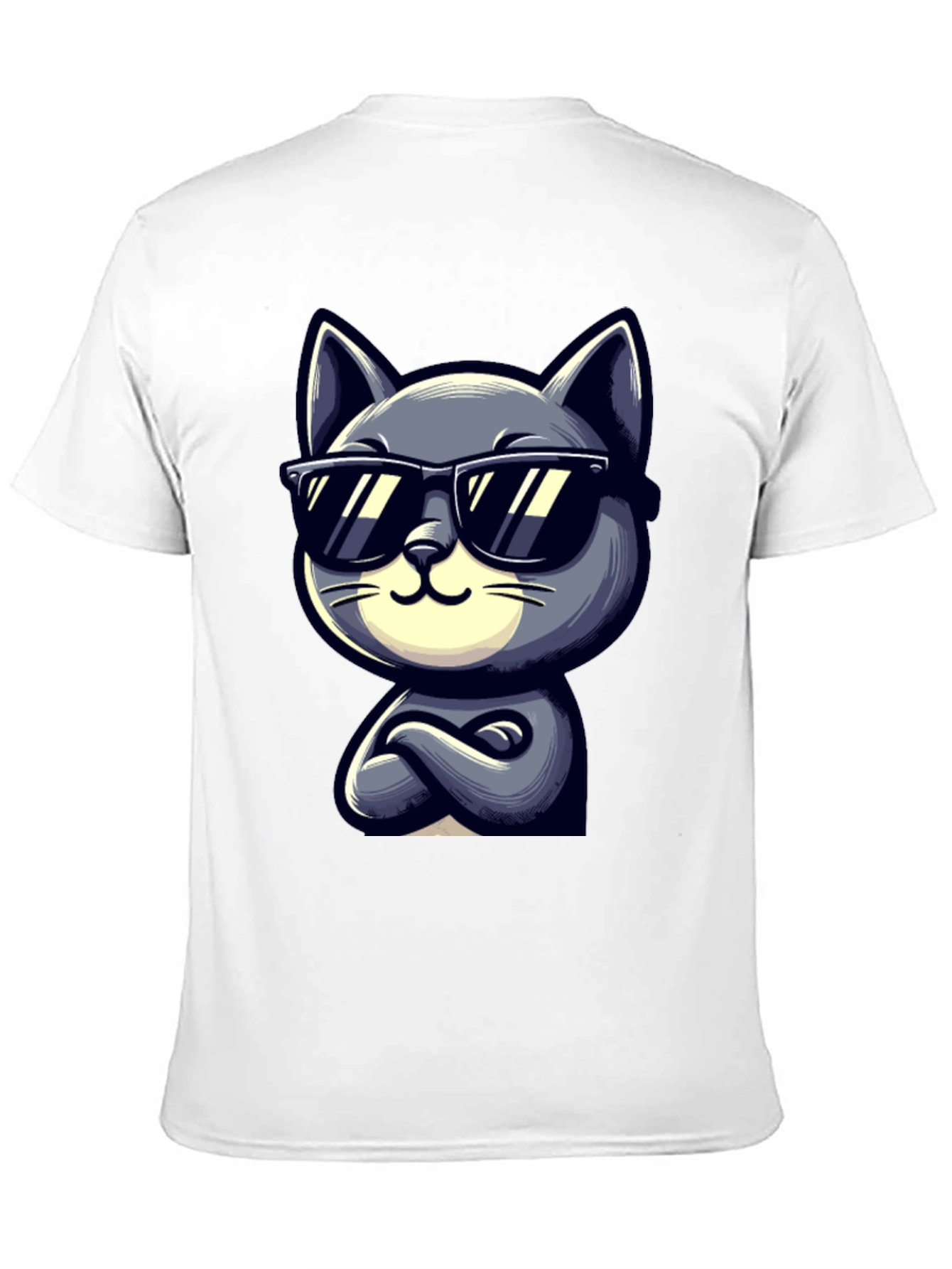 Cool Cat Cartoon Graphic T-Shirt